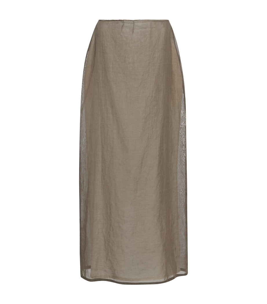 The Row Womens Zaira Raw-Hem Maxi Skirt Brown Image 1