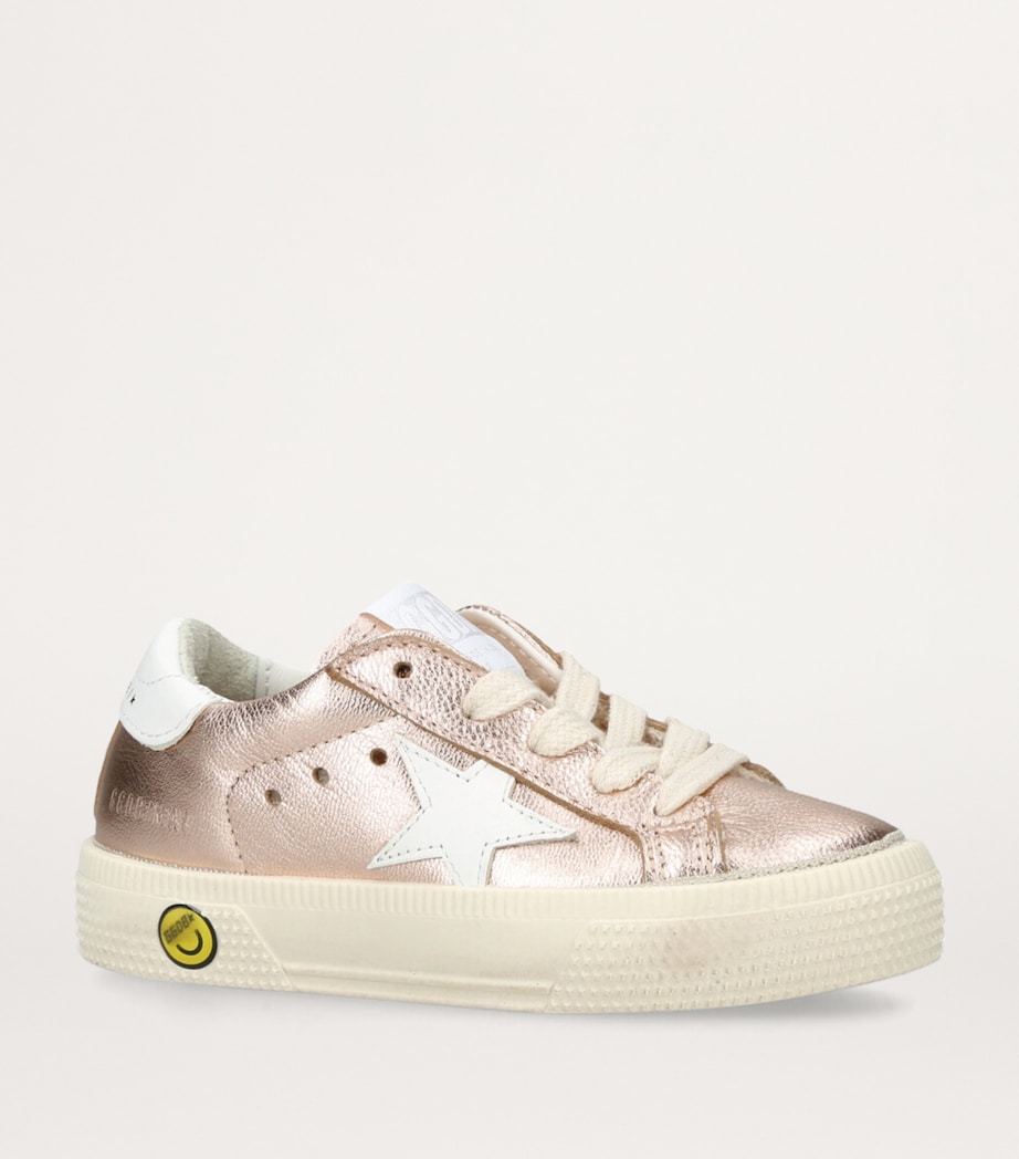 Golden Goose Leather Metallic May Sneakers Bronze Image 3