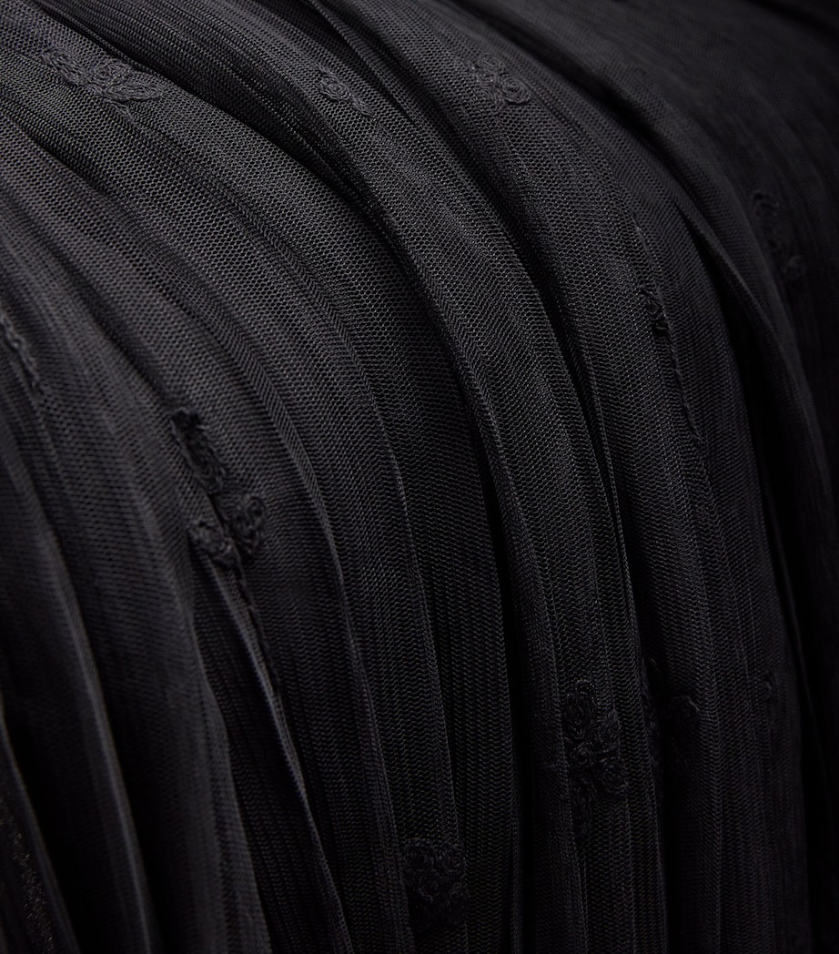 Tulle Floral Maxi Dress 001 BLACK Image 5