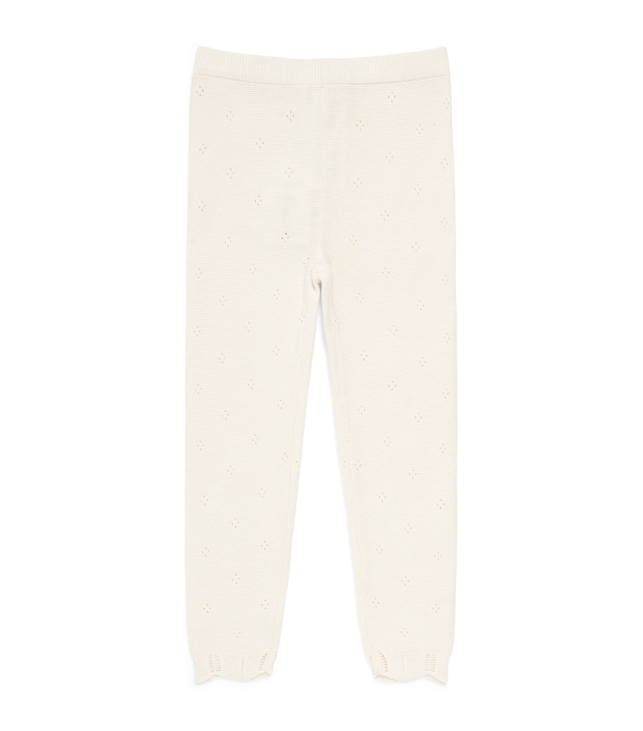 Louise Misha Pointelle Manou Leggings (4-10 Years) Cream Image 1