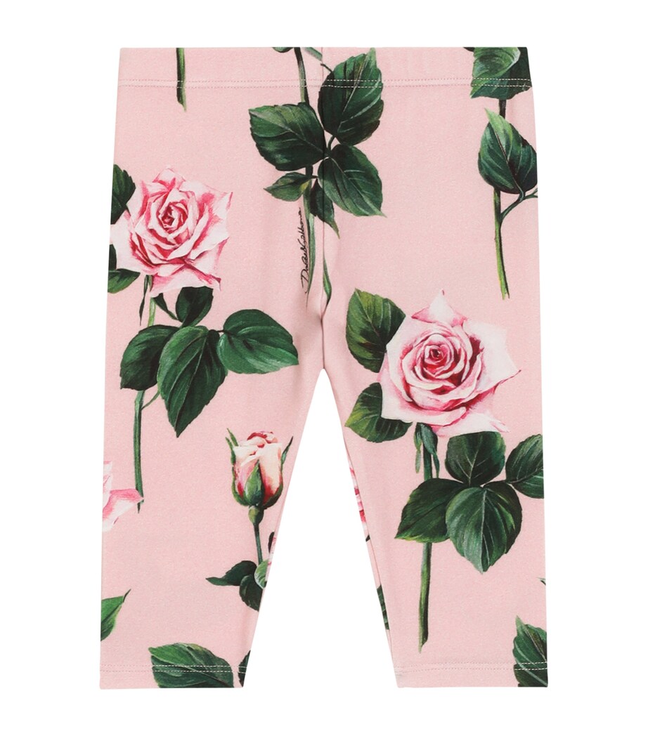 Dolce&Gabbana Kids Floral Print Leggings (3-30 Months) Rose Image 1