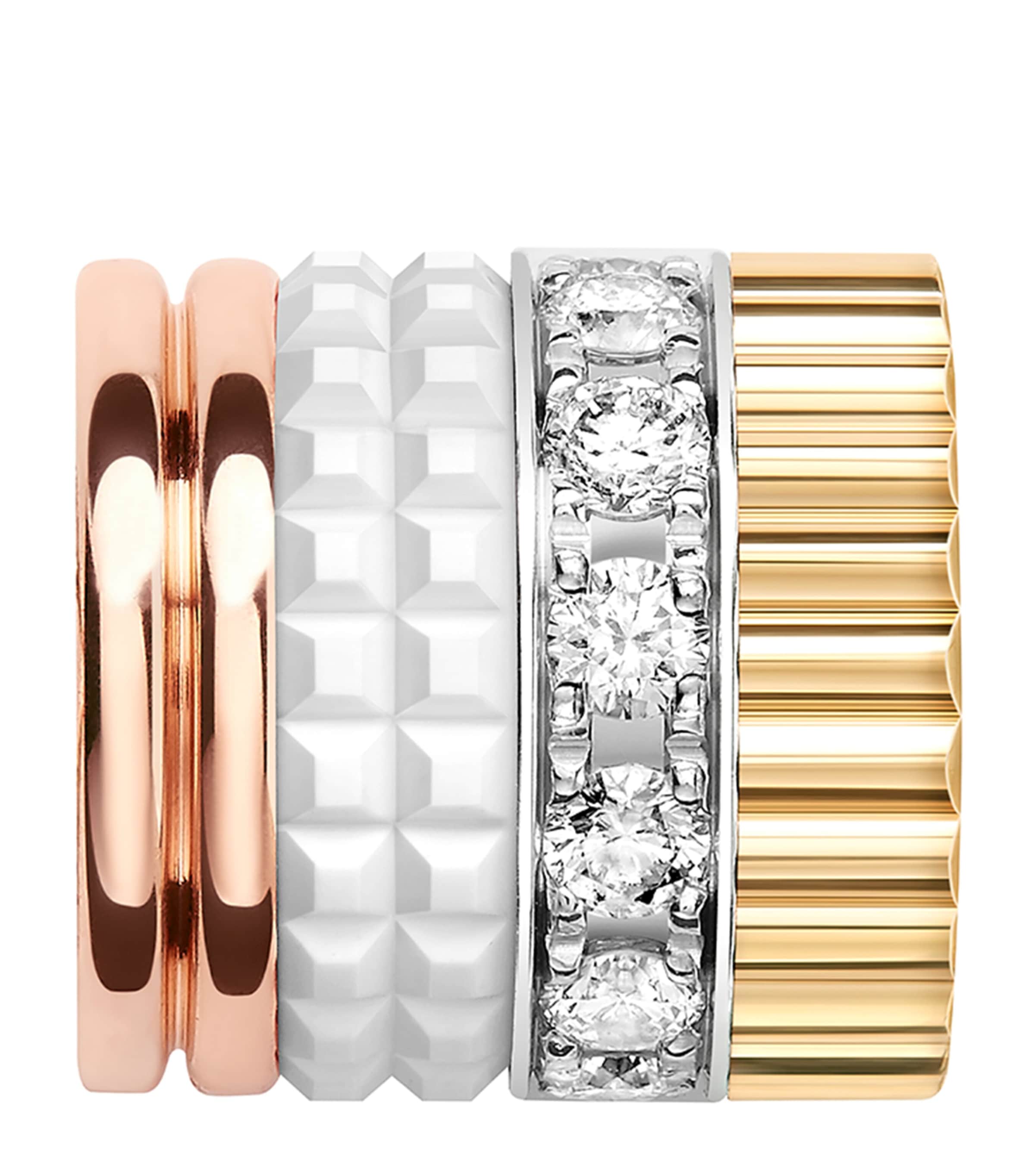 Small Yellow Gold Quatre White Tie Necklace GOLD Image 4