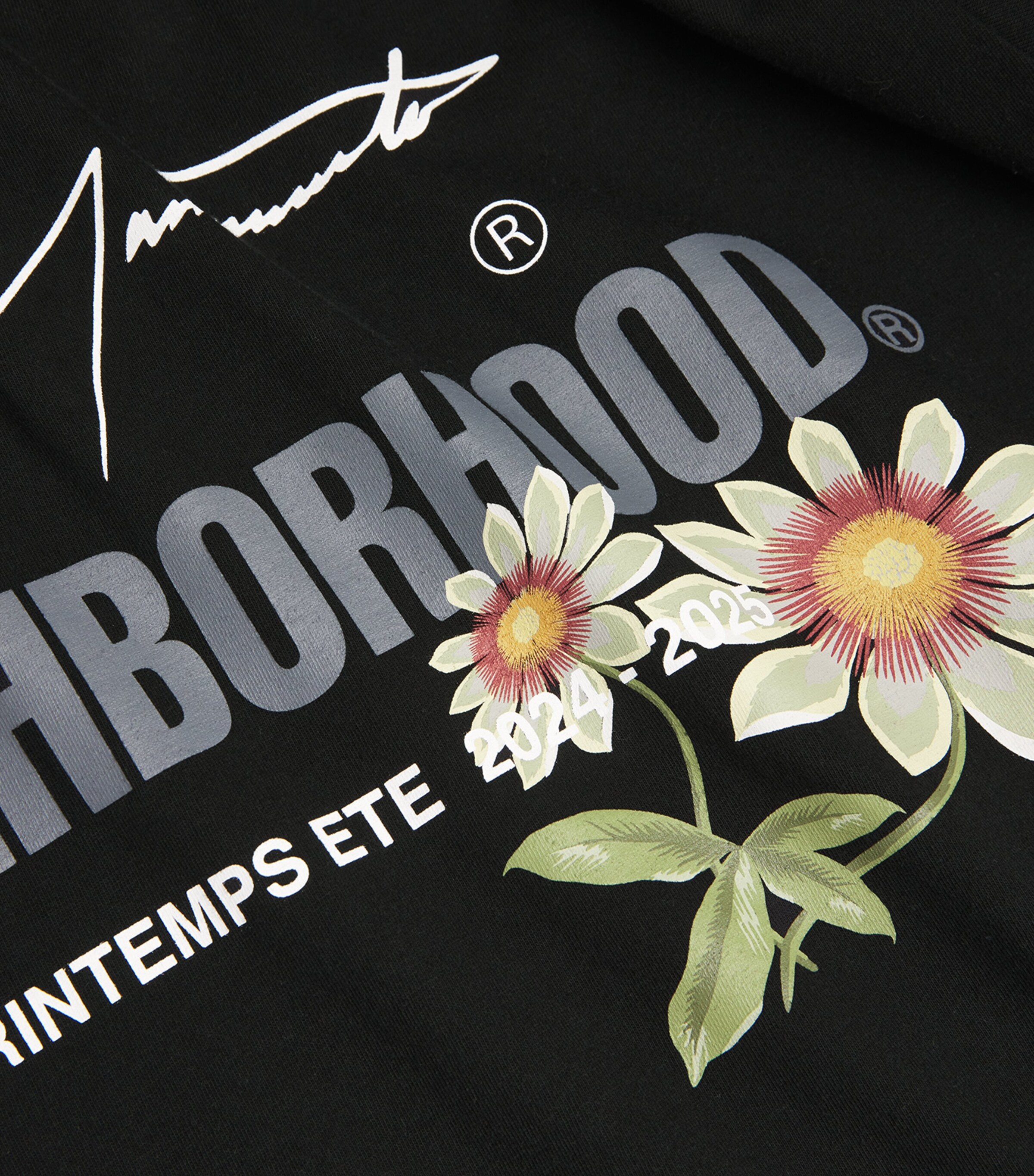 Yohji Yamamoto Mens x Neighborhood Cotton Graphic T-Shirt Black Image 5