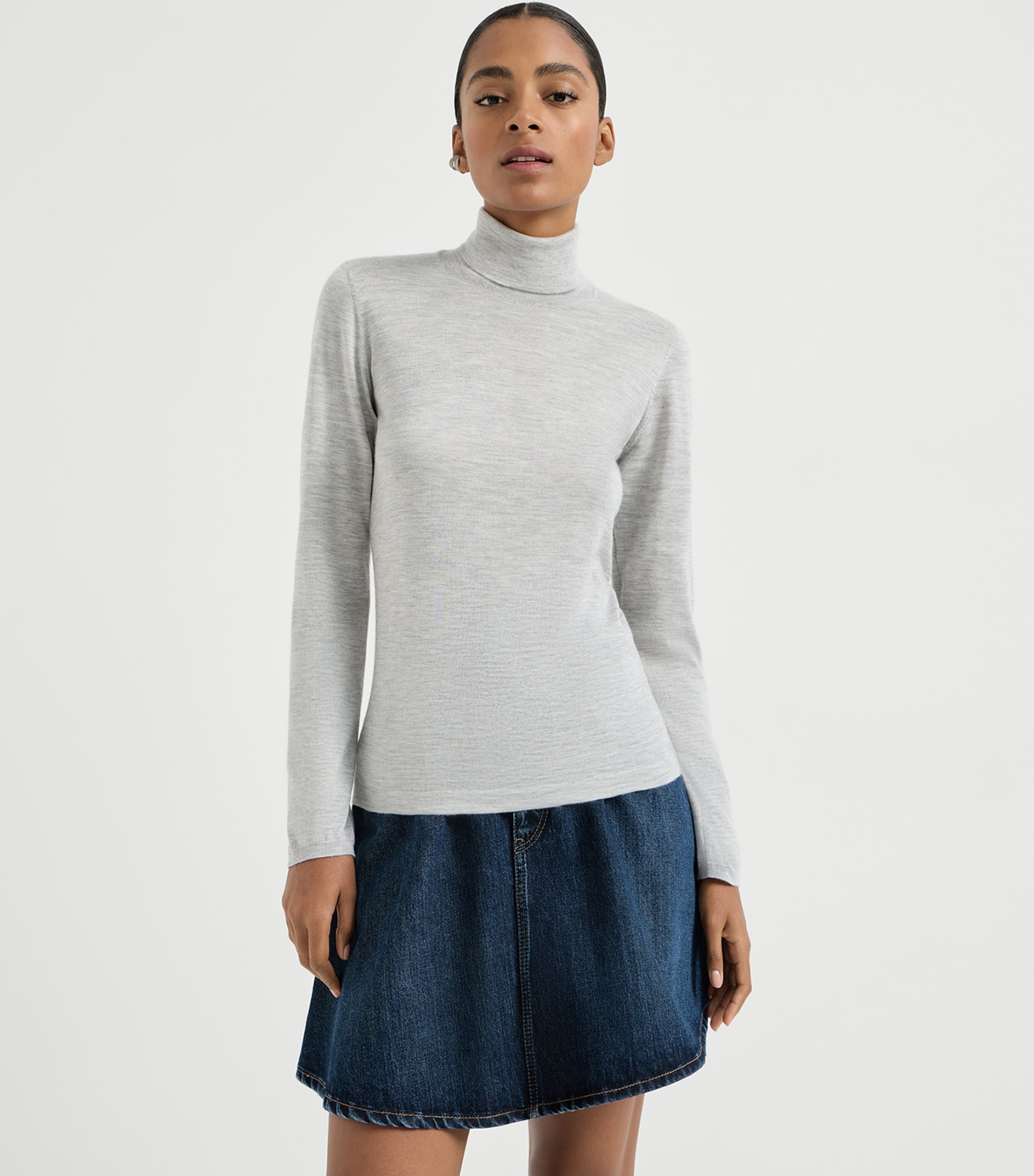 Brunello Cucinelli Womens Cashmere-Silk Rollneck Sweater Image 3