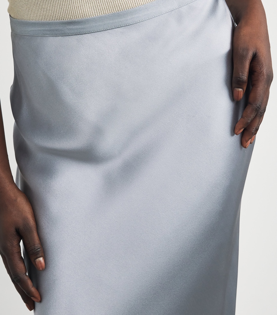Silk Bar Maxi Skirt LIGHT BLUE Image 6