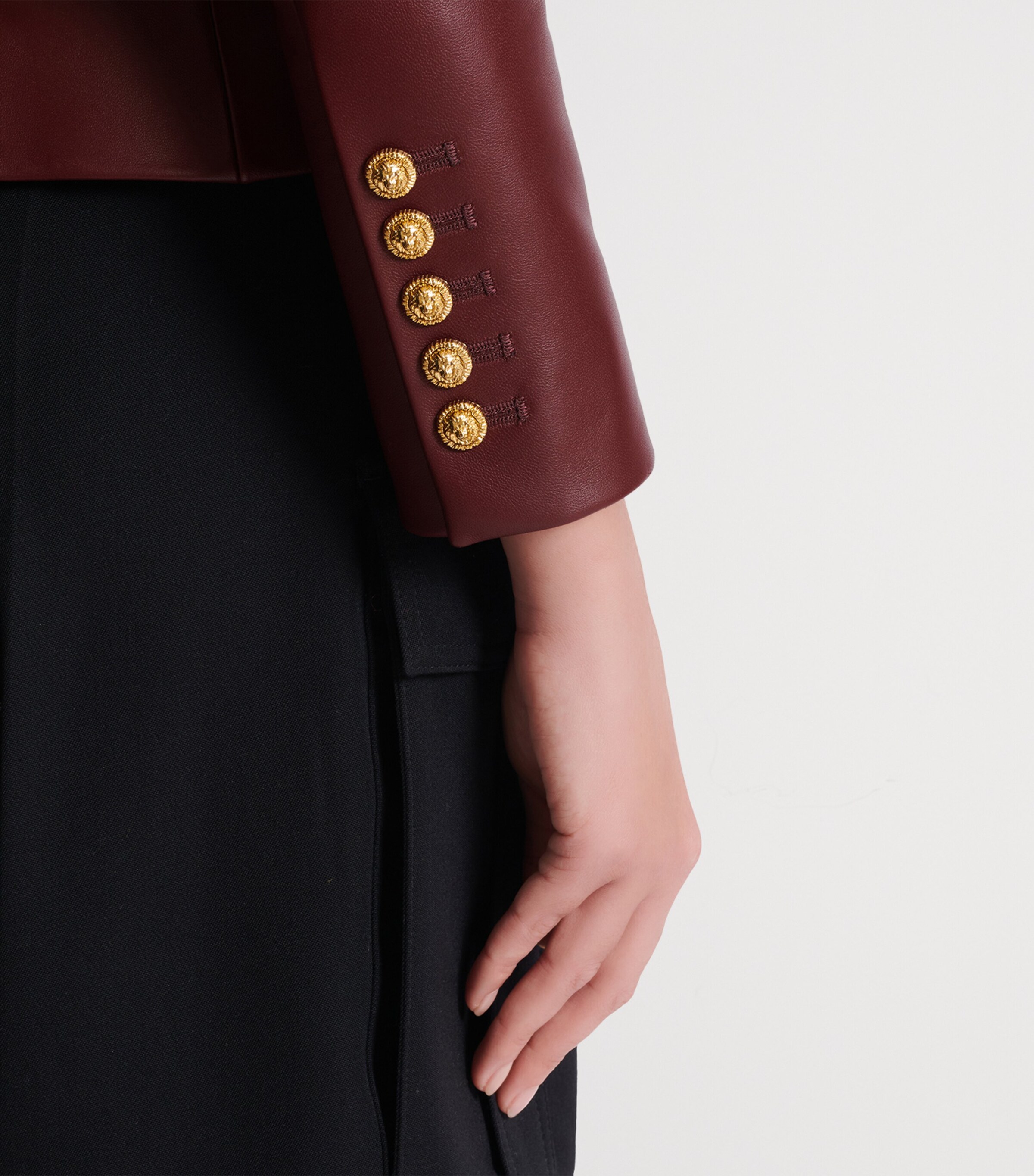 Lambskin Double-Breasted Blazer 3AR AUBERGINE Image 8