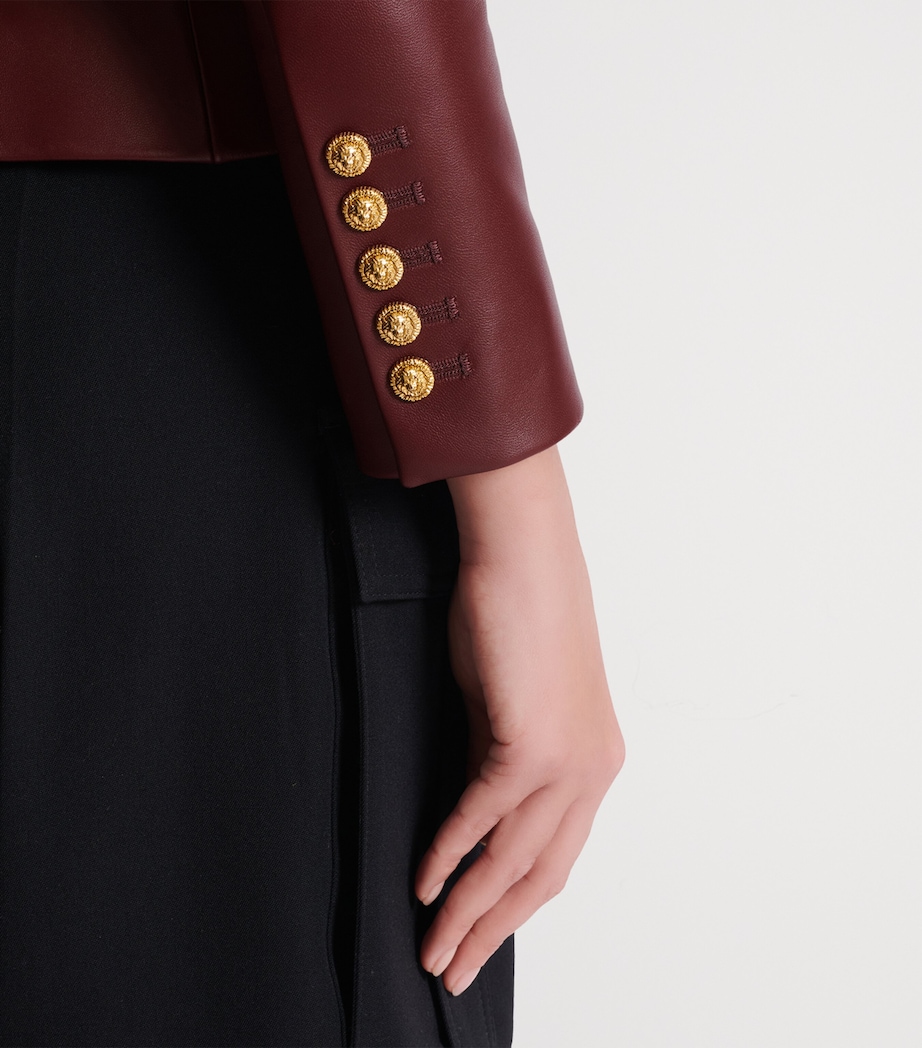 Lambskin Double-Breasted Blazer 3AR AUBERGINE Image 8