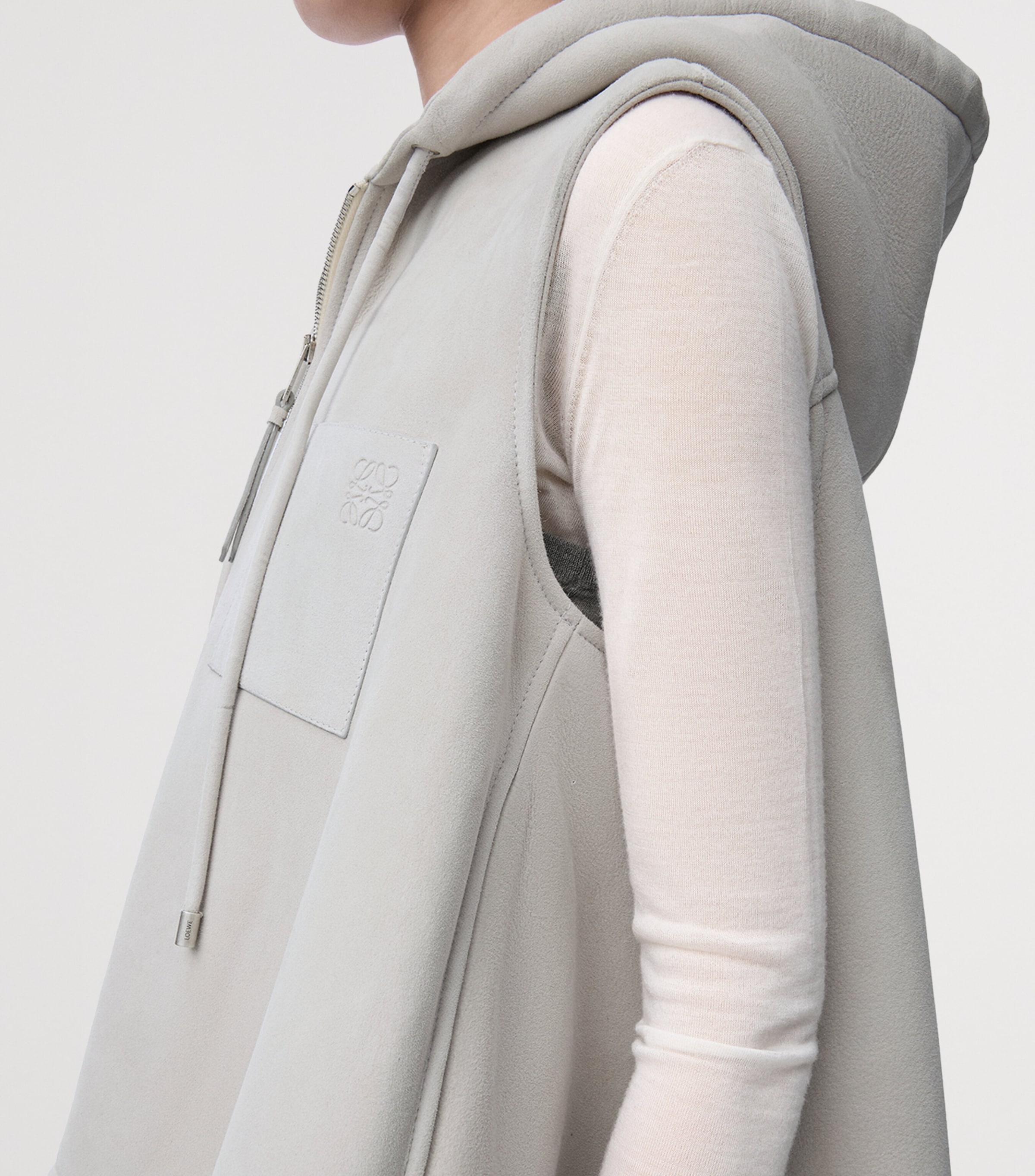 Lambskin Gilet LIGHT GREY MELANGE Image 5