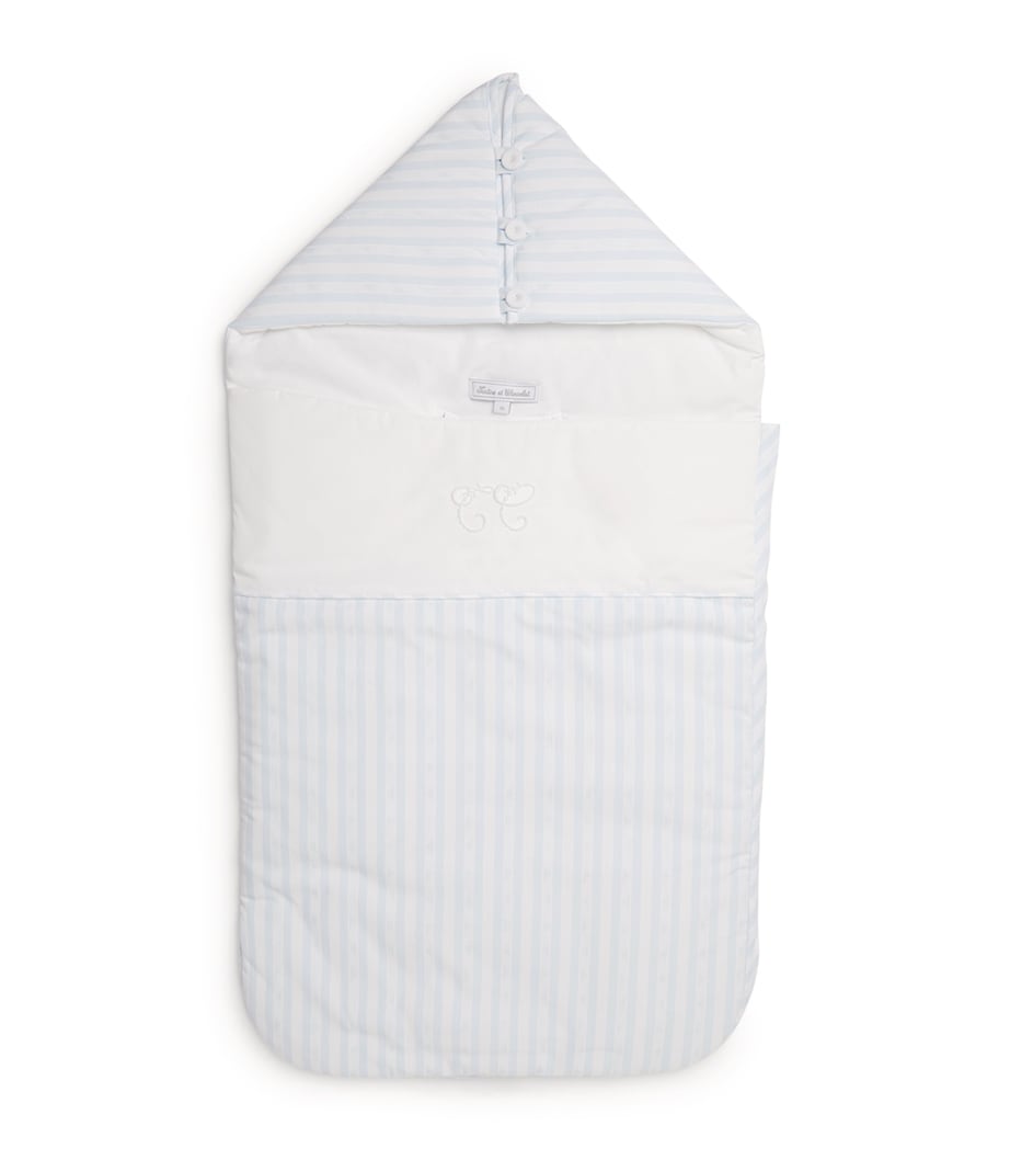 Cotton Striped Baby Nest BLUE Image 1