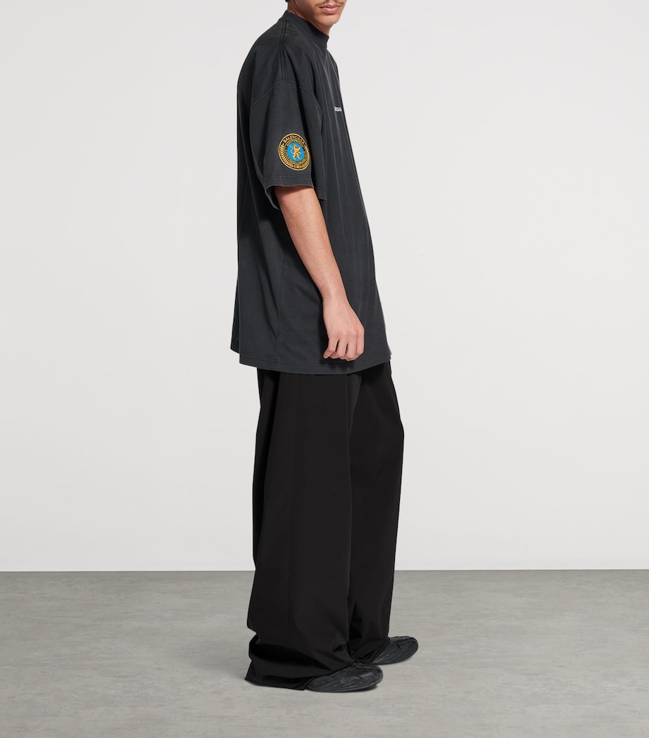 Oversized Cotton Uniform Logo T-Shirt 1041 Image 6