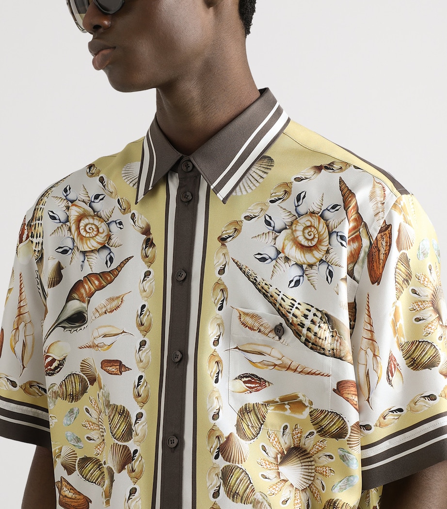 Dolce&Gabbana Mens Silk Twill Printed Shirt Conchigli Image 3