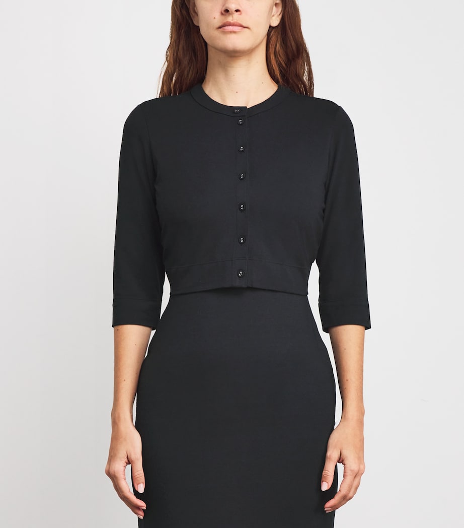 Smooth Lounge Cropped Cardigan OBSIDIAN Image 3