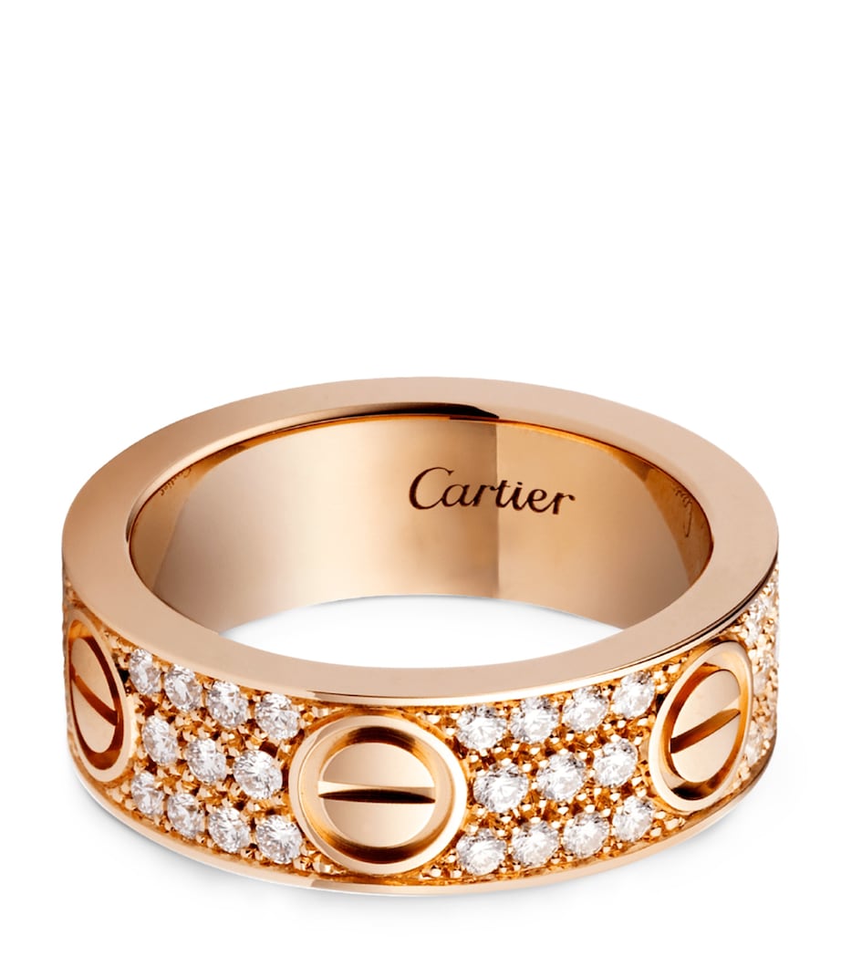 Rose Gold and Diamond-Paved LOVE Ring MULTI Image 5