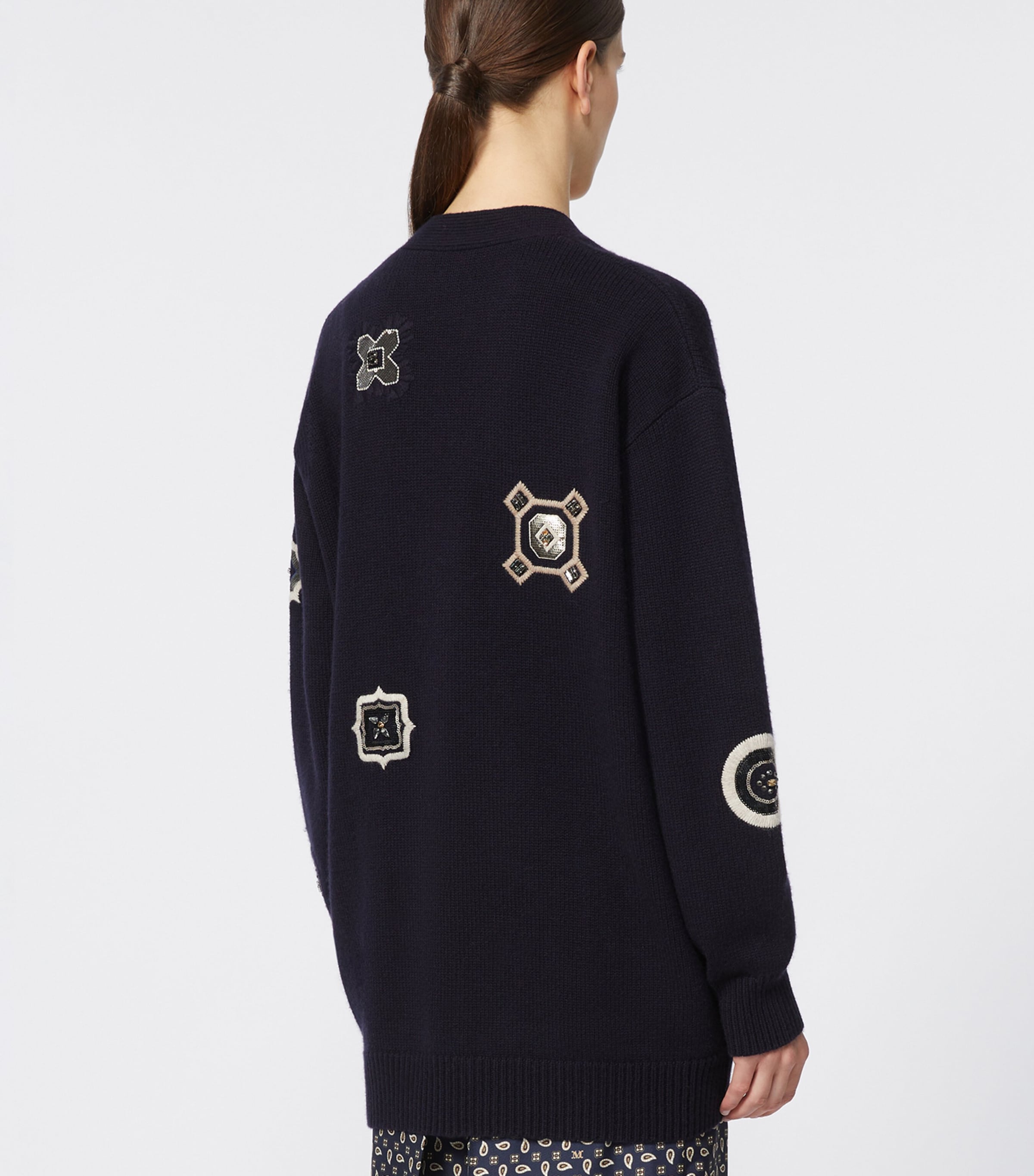 Wool-Cashmere Patch Cardigan ULTRAMARINE Image 4