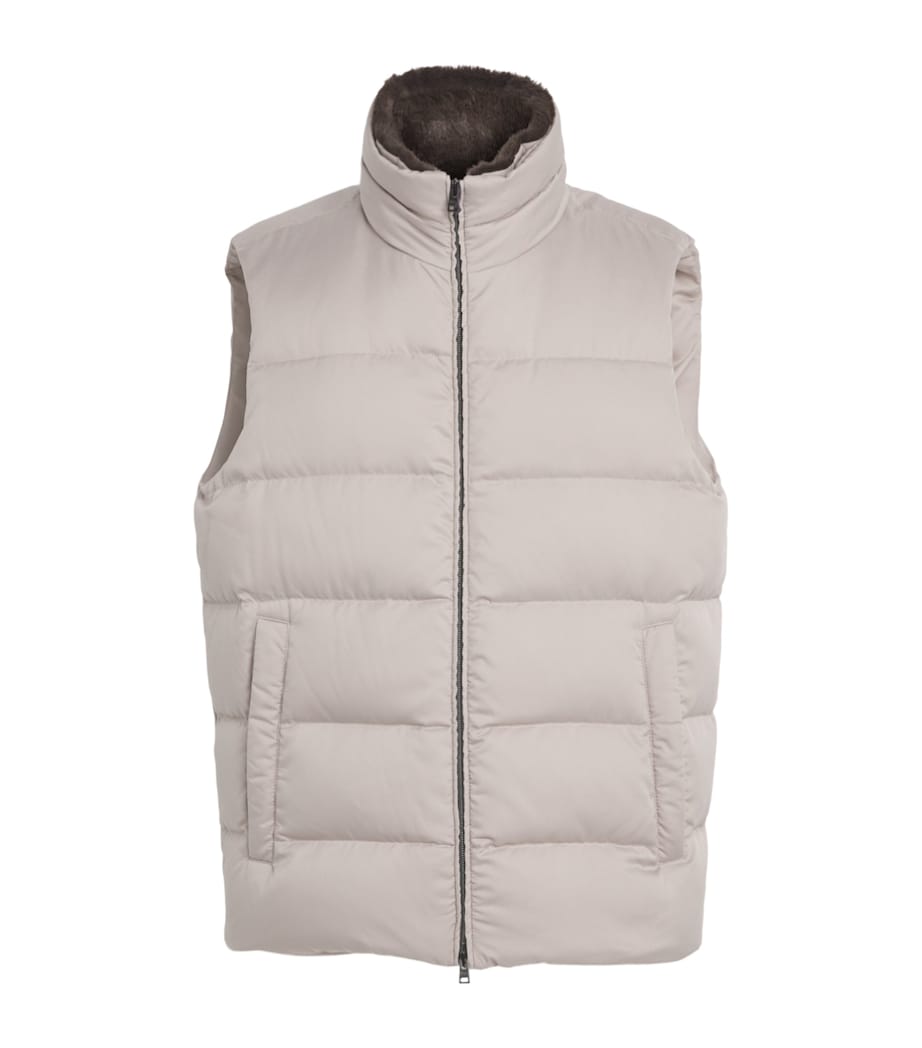 Herno Mens Down Quilted Gilet Grigio Perla Image 1