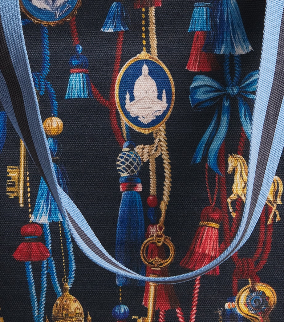 Harrods Large Tassel Tote Bag Navy Image 3