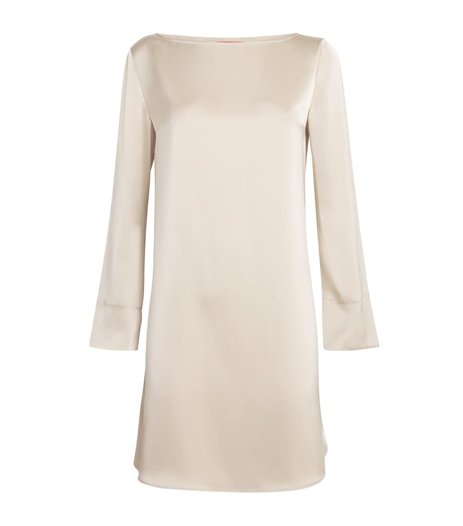 MAX&Co. Womens Satin Mini Dress Ecru Image 1