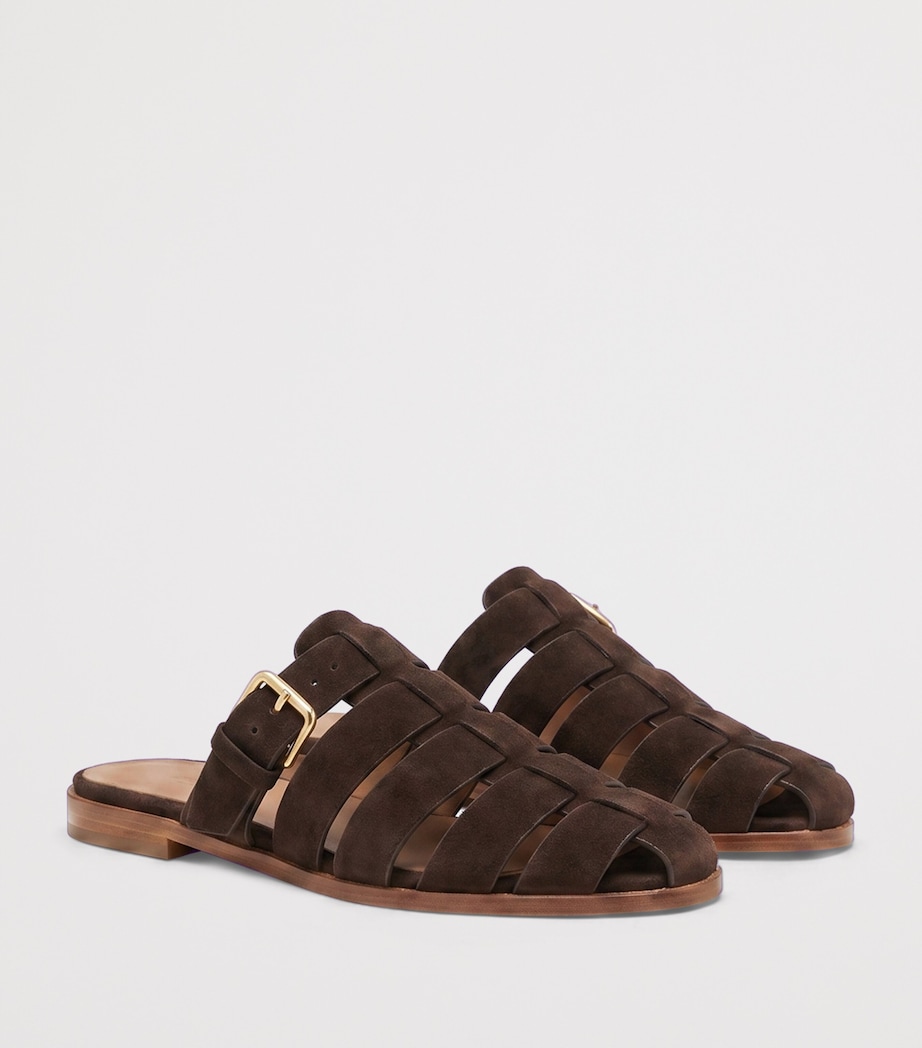 Malone Souliers Suede Theresa Mules Tobacco Image 3