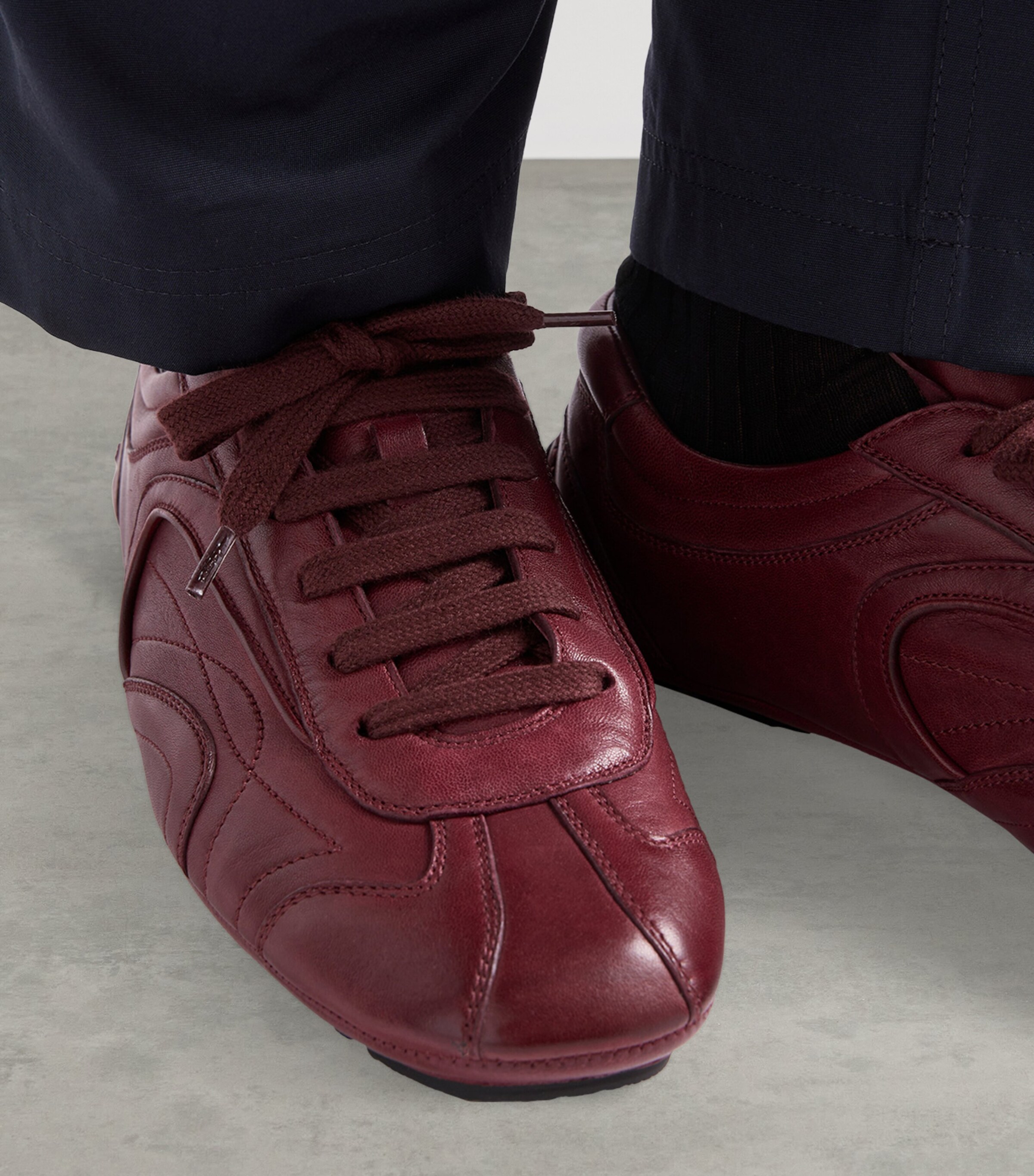 Prada Nappa Leather Antiqued Sneakers Image 3