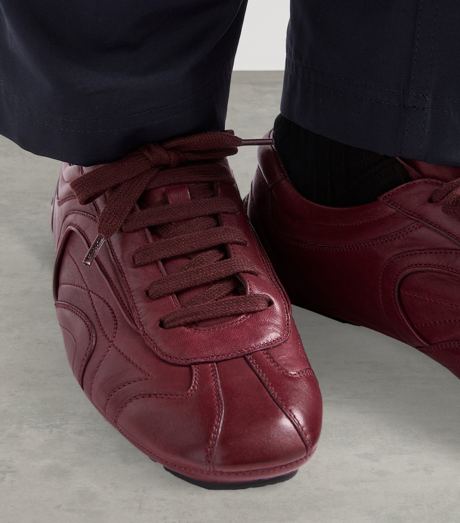 Prada Nappa Leather Antiqued Sneakers Image 3
