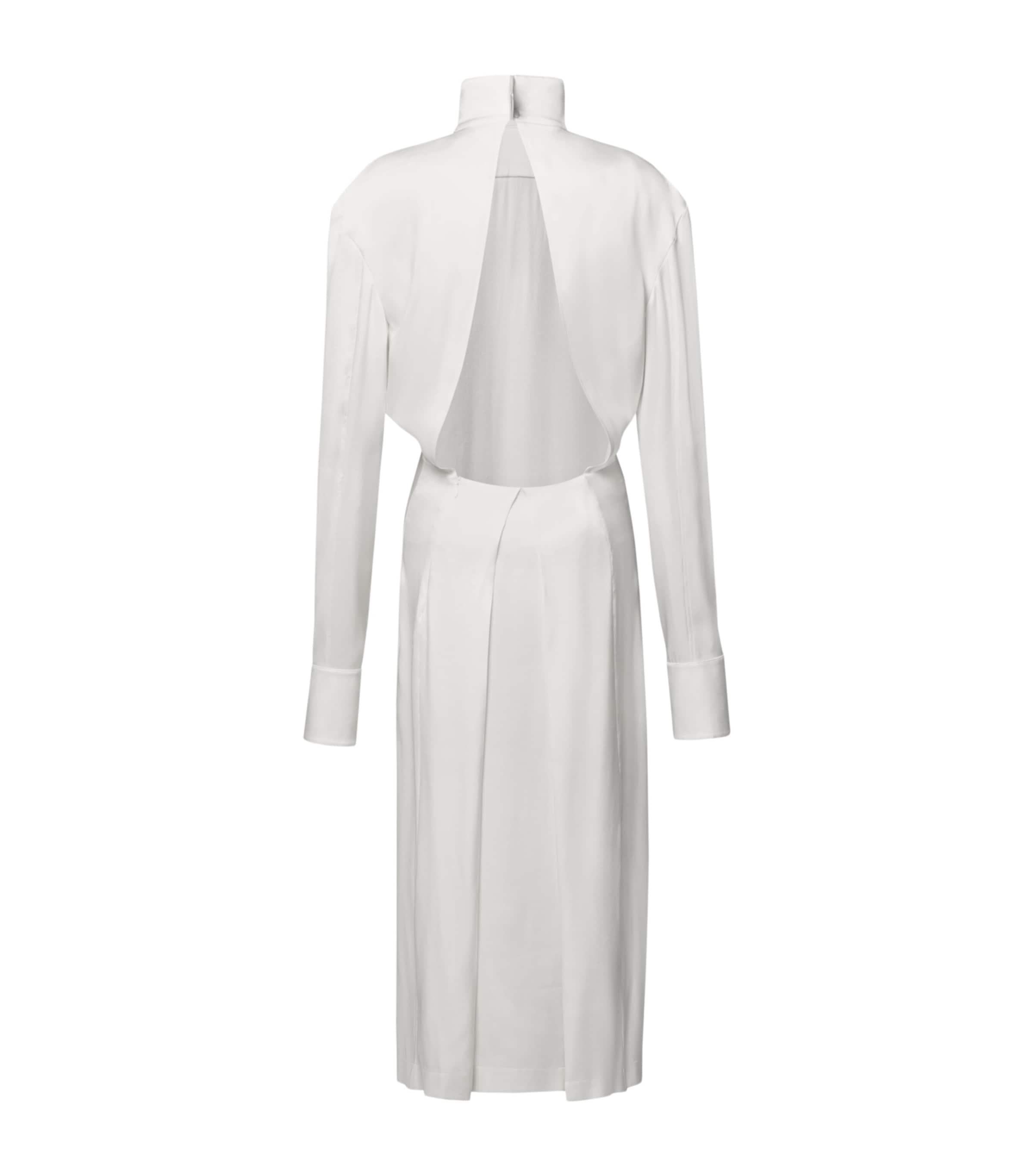 LOUIS VUITTON Womens Silk Open-Back Midi Dress White Image 2