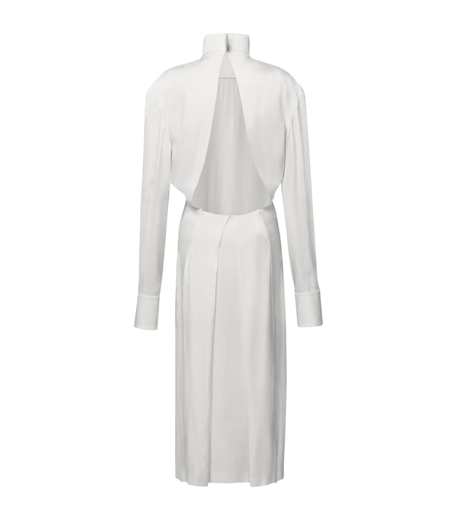 LOUIS VUITTON Womens Silk Open-Back Midi Dress White Image 2