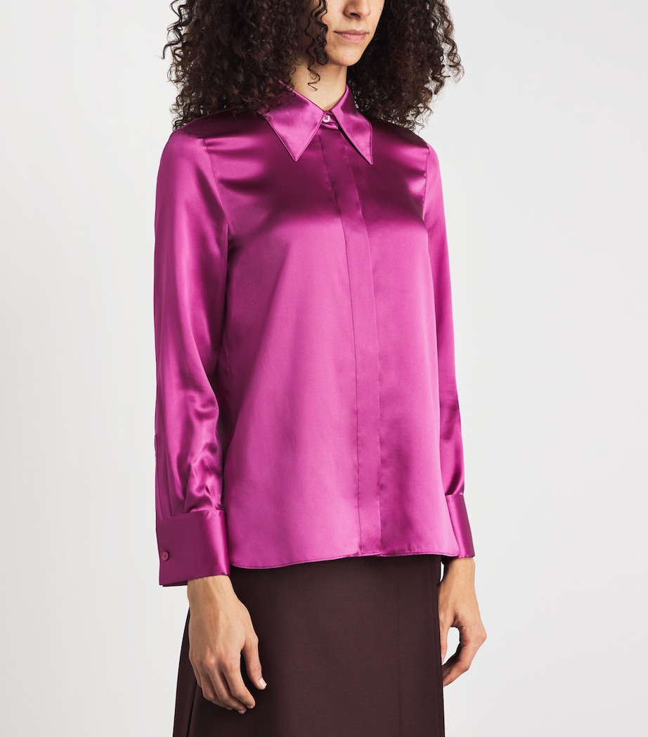 Lafayette 148 Womens Silk Shirt Mulberry Image 4
