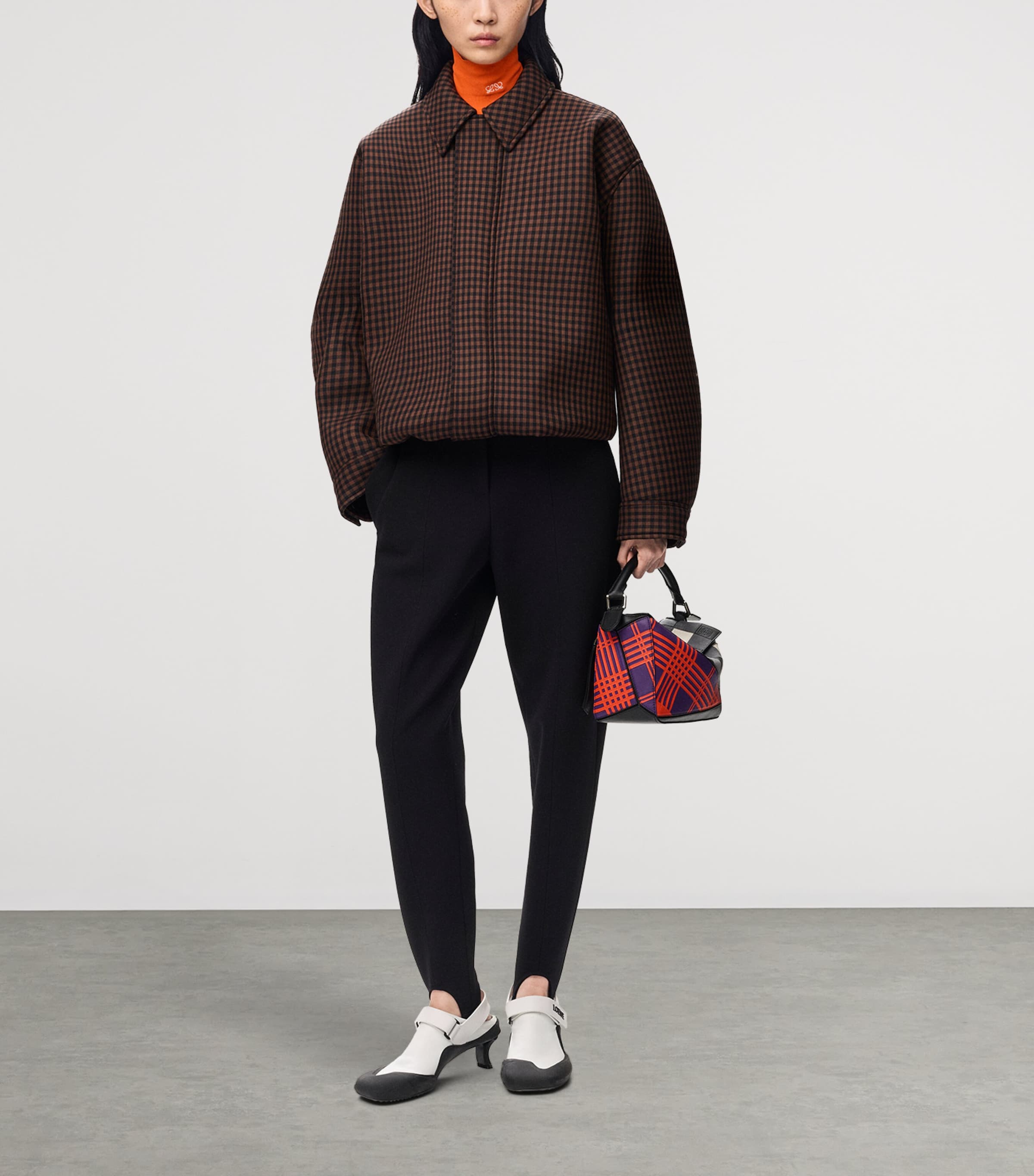 LOEWE Womens Wool-Blend Drawstring Jacket Brown/black Image 2
