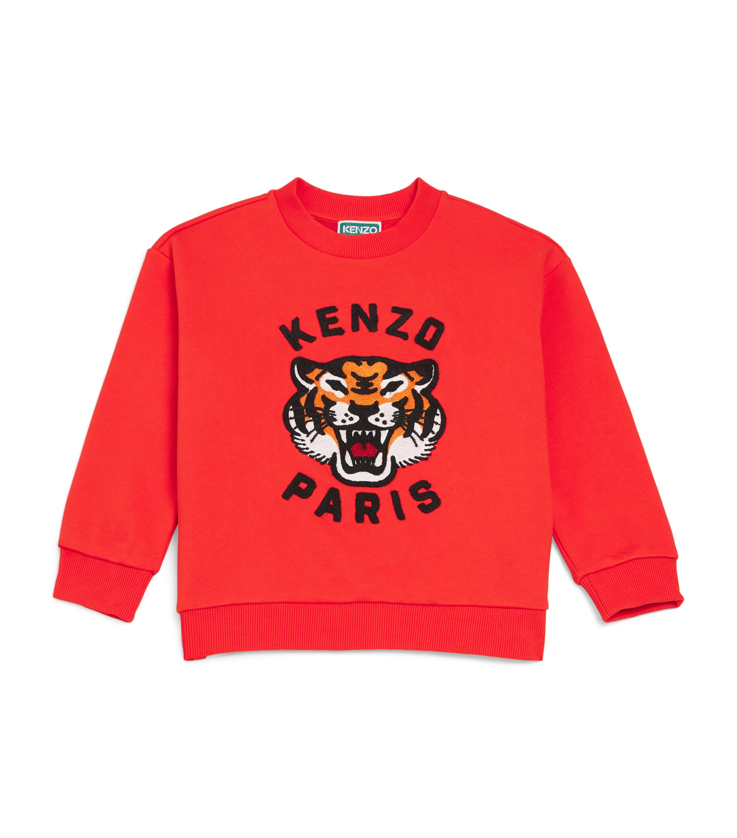 Kenzo Kids Cotton Crochet-Tiger Sweatshirt (2-14 Years) | Boys Clothing | Sweatshirts & Hoodies | Designers | Kenzo | Hoodies & Sweatshirts