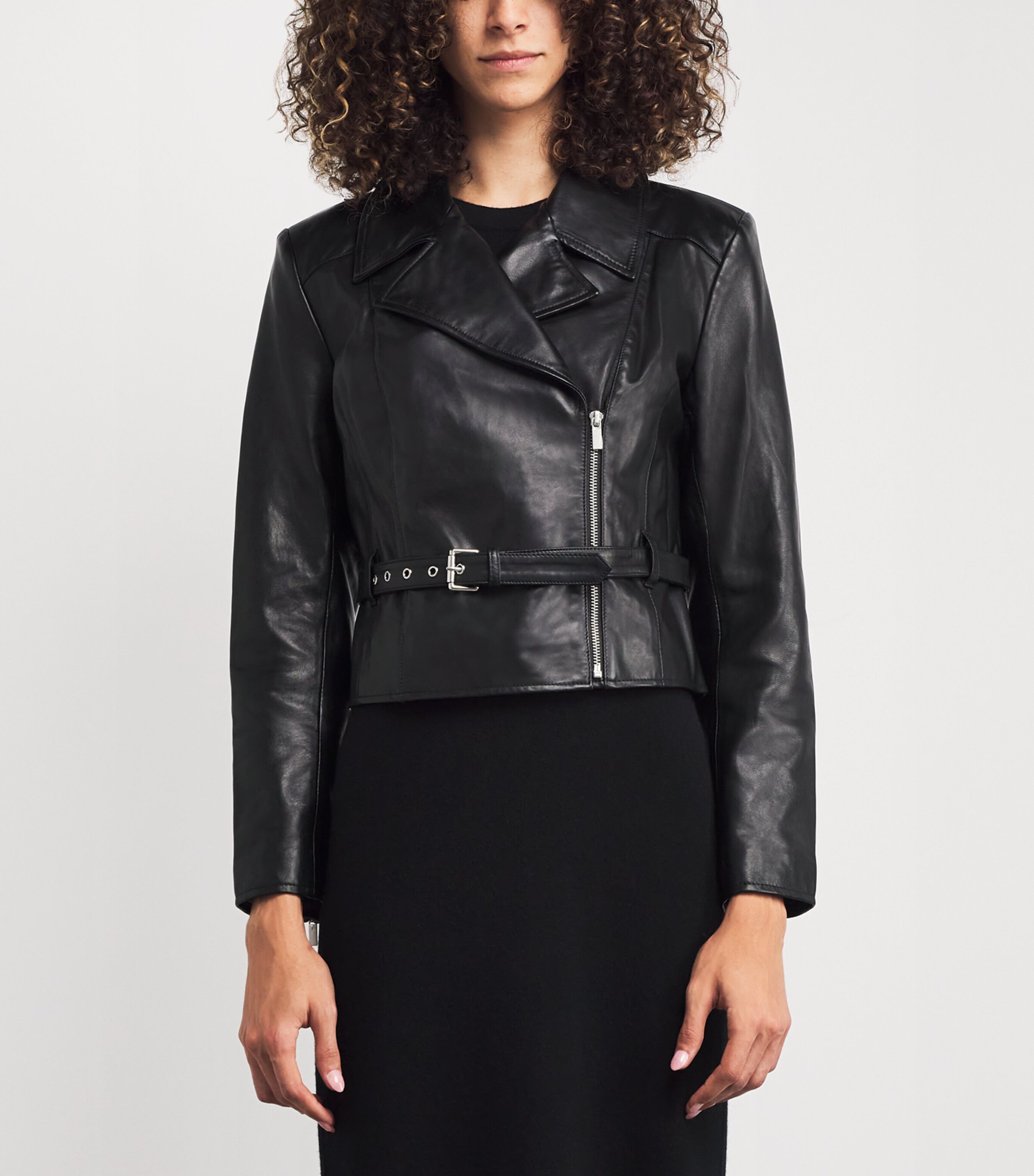 Foxe Lamb Leather Jacket BLACK Image 3