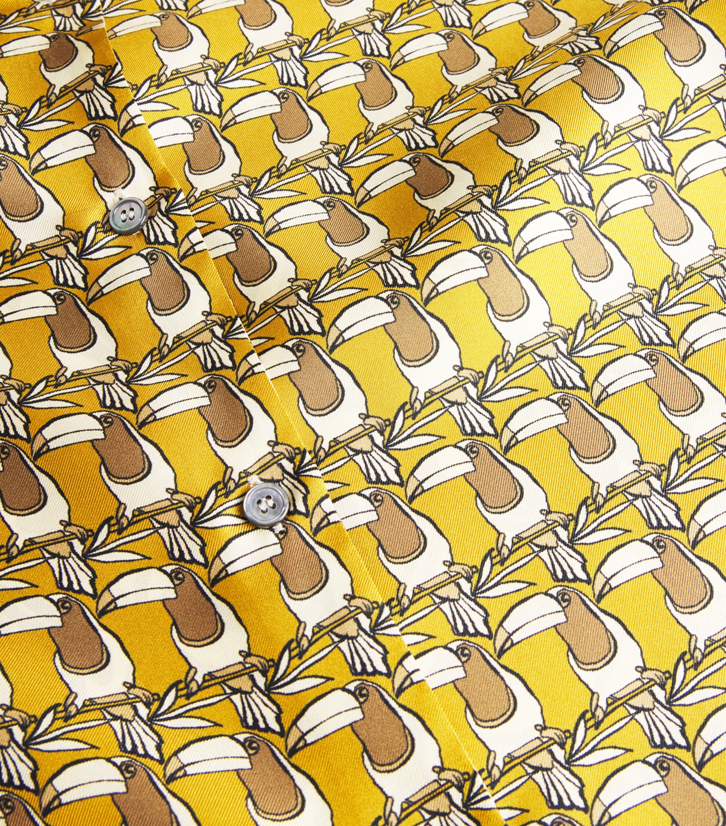 Silk Printed Shirt MUSTARD Image 5