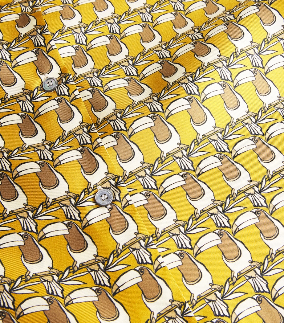 Silk Printed Shirt MUSTARD Image 5