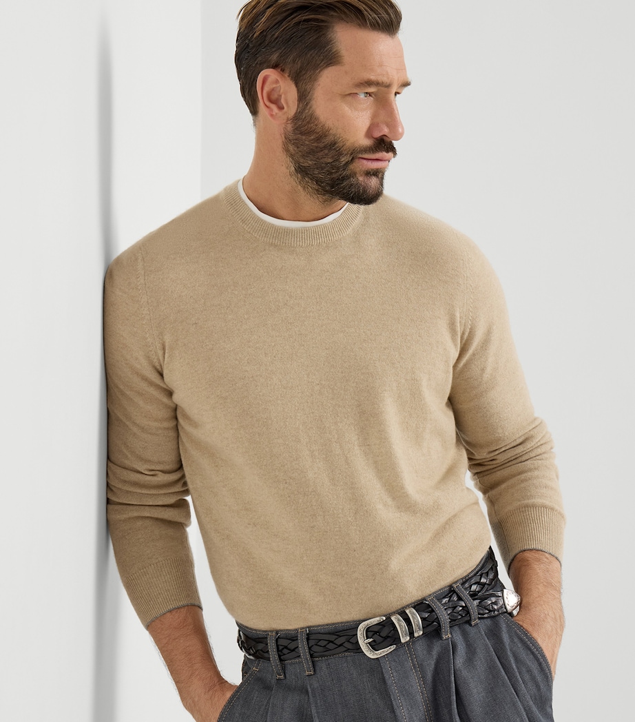 Brunello Cucinelli Mens Cashmere Crew-Neck Sweater Image 2