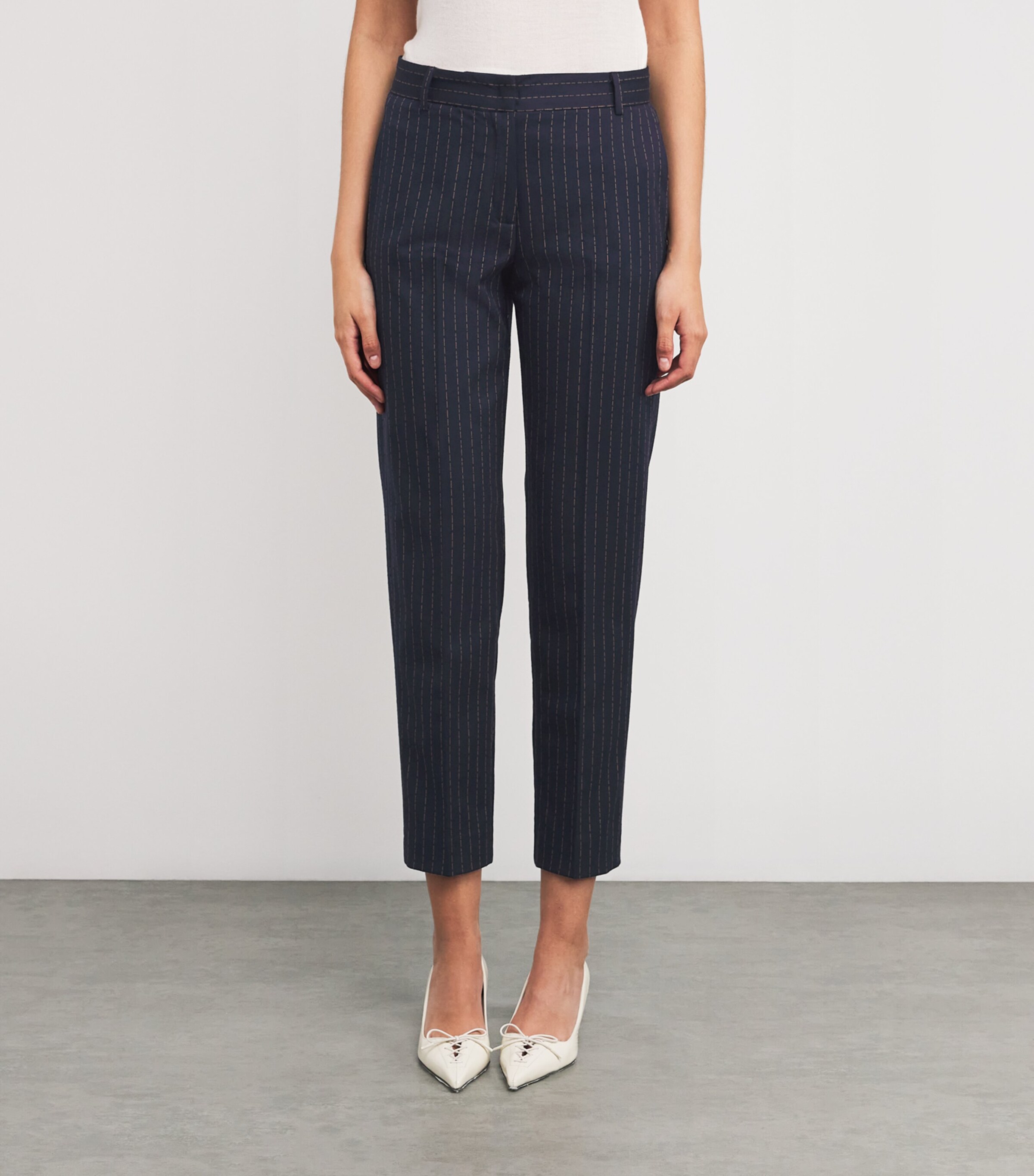 Canvas Flared Trousers NAVY Image 3