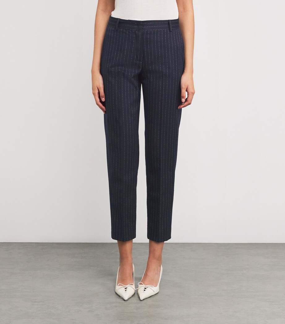 Canvas Flared Trousers NAVY Image 3