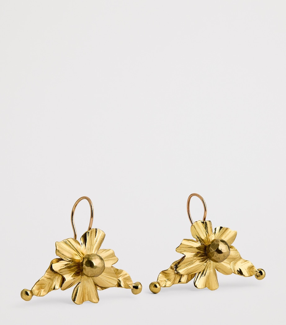 Flower Gaia Earrings BRASS Image 1