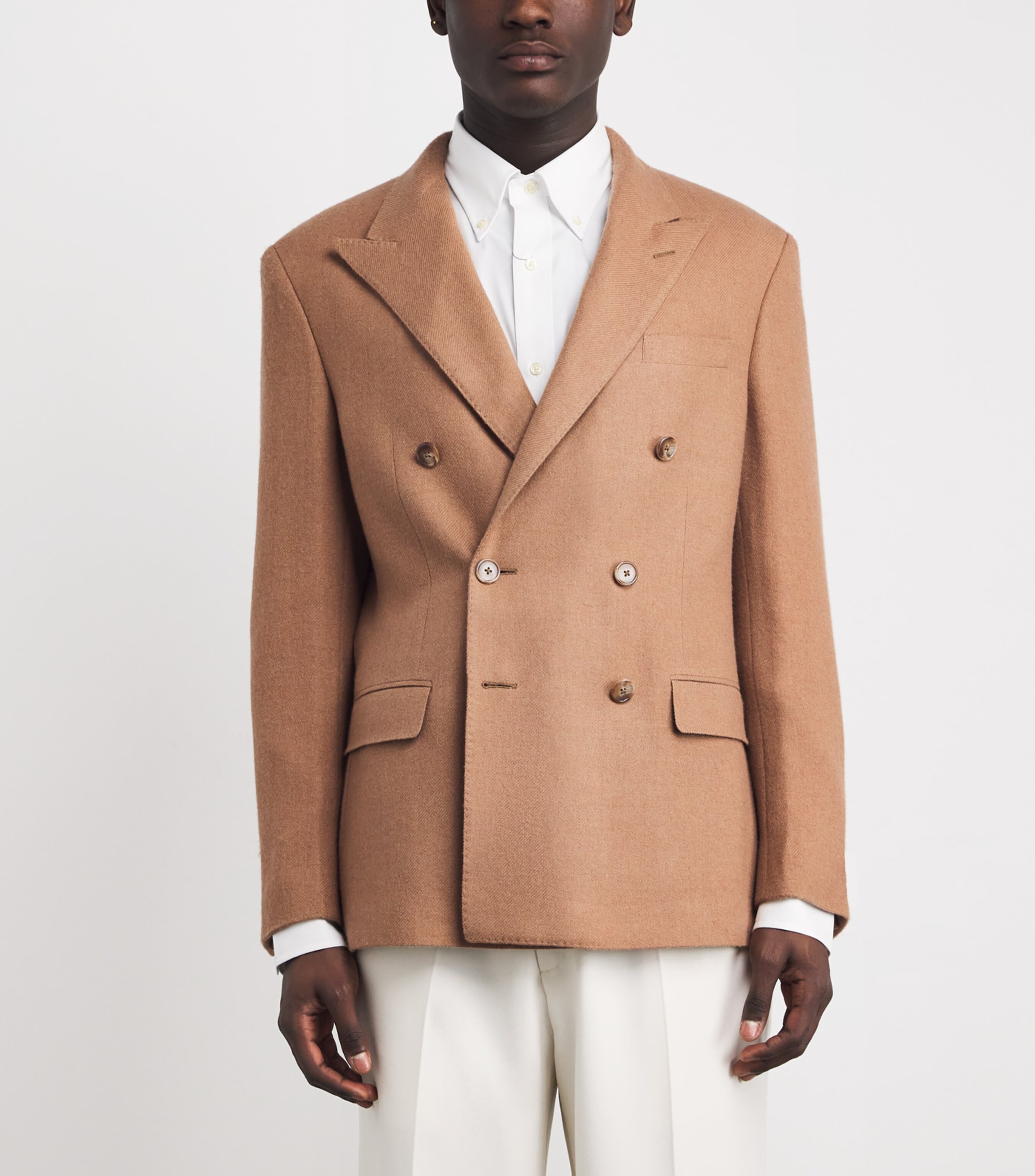 Camel Hair Double-Breasted Blazer CAMEL Image 3