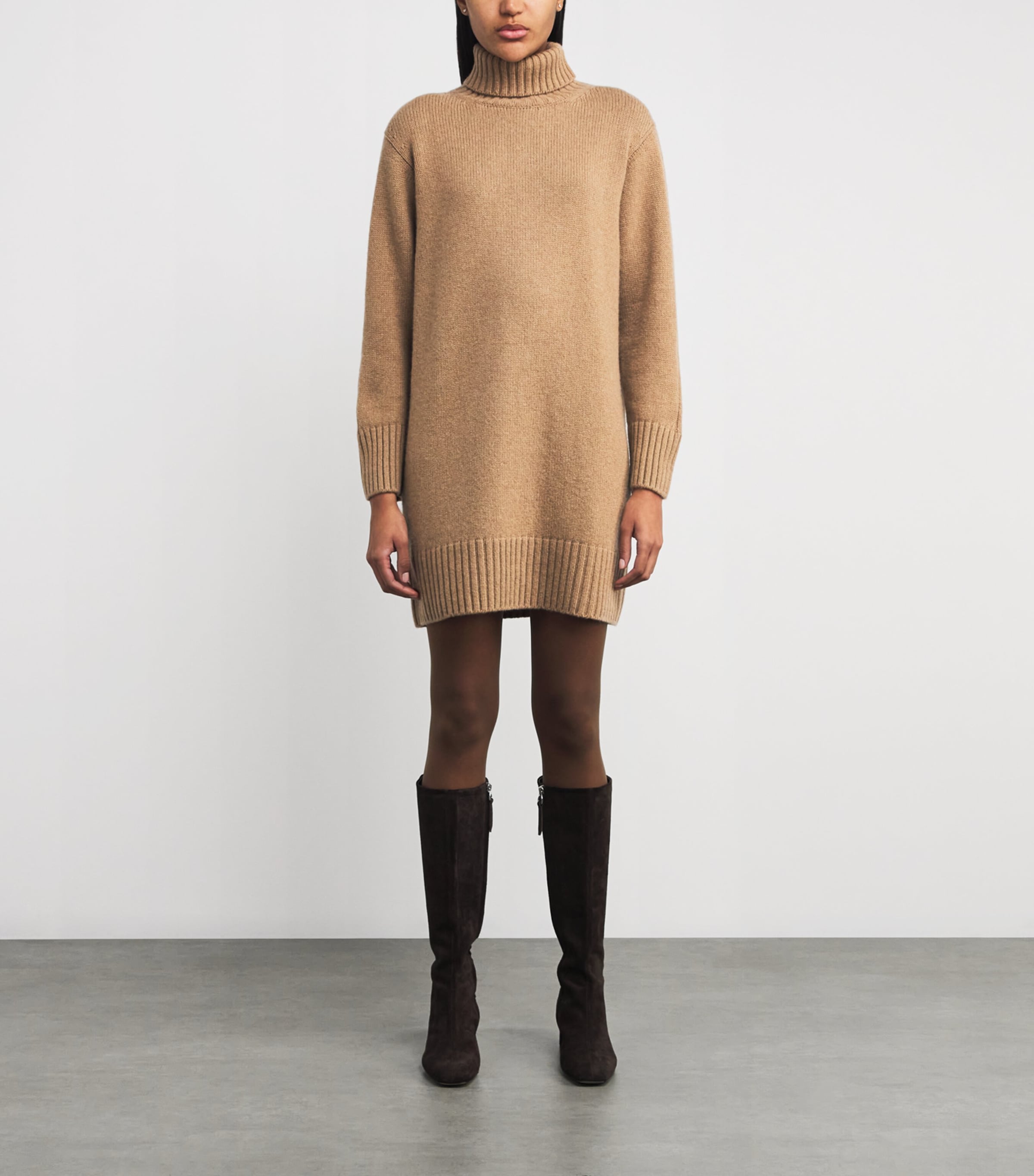 Cashmere Rollneck Mini Dress LLAMA Image 6