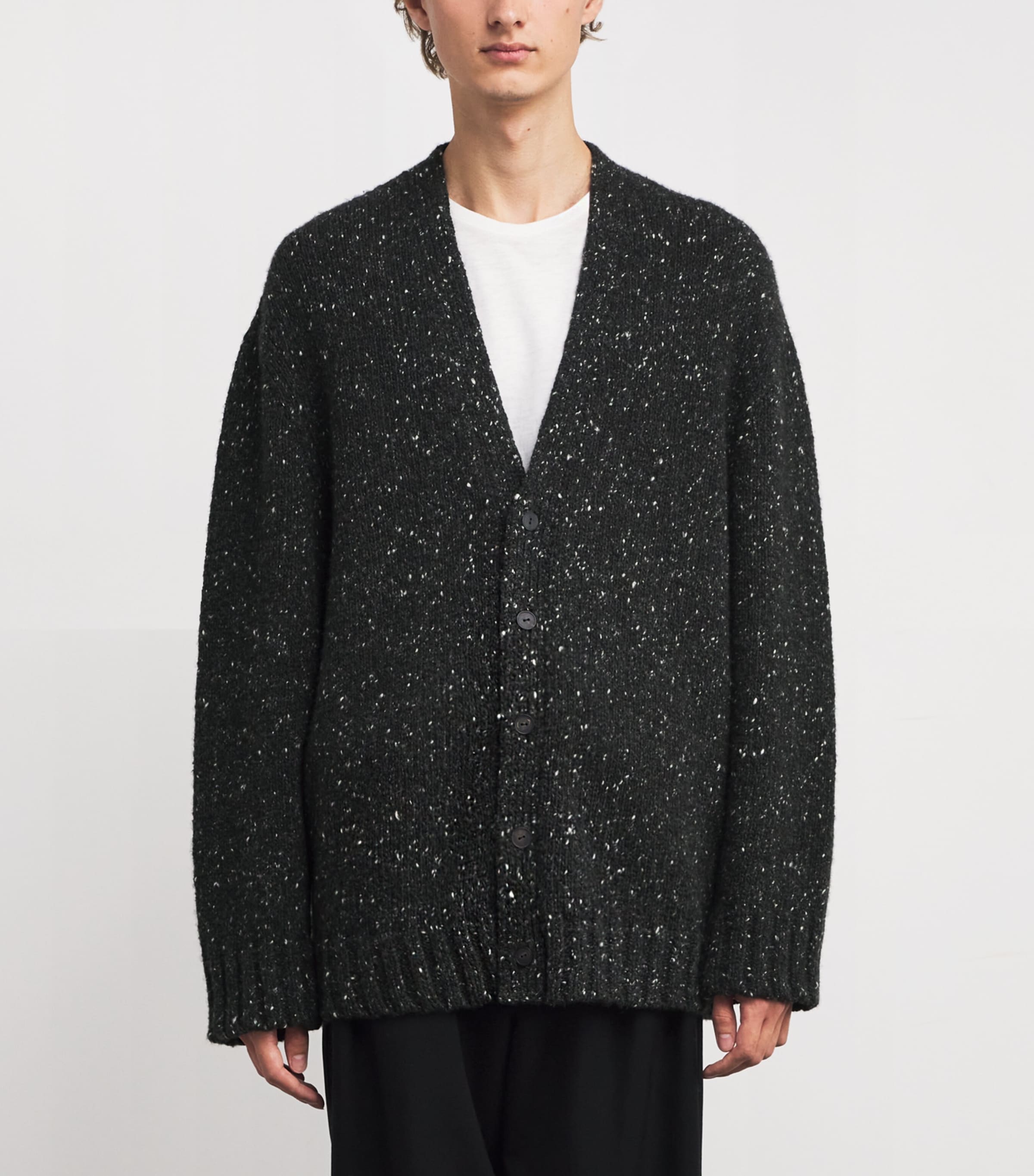 Hardy Cashmere Cardigan CHARCOAL MELANGE Image 3