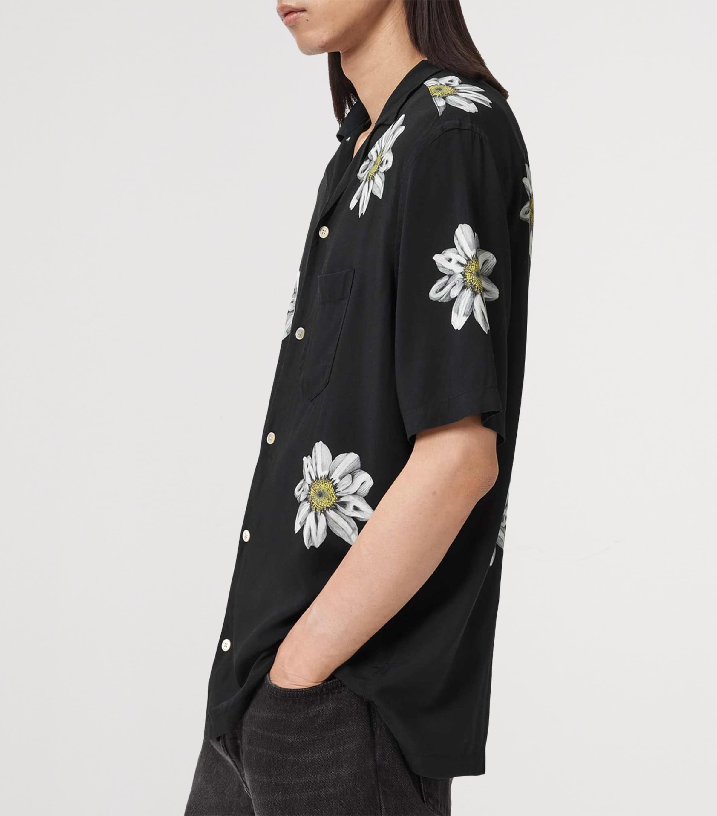 Printed Petal Shirt JET BLACK Image 6