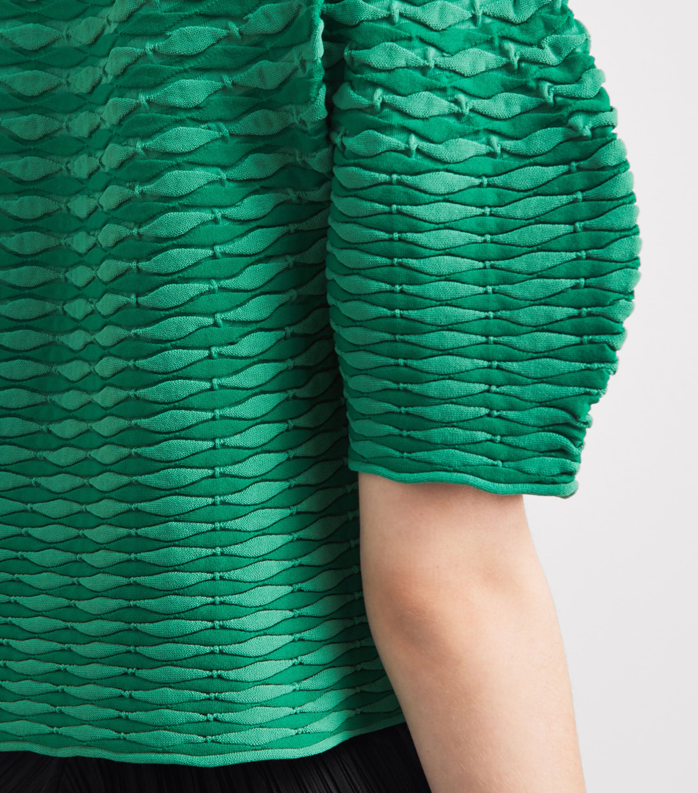 Pleats Please Issey Miyake Womens Colourful Mushroom Knit Top Grass Green Image 3