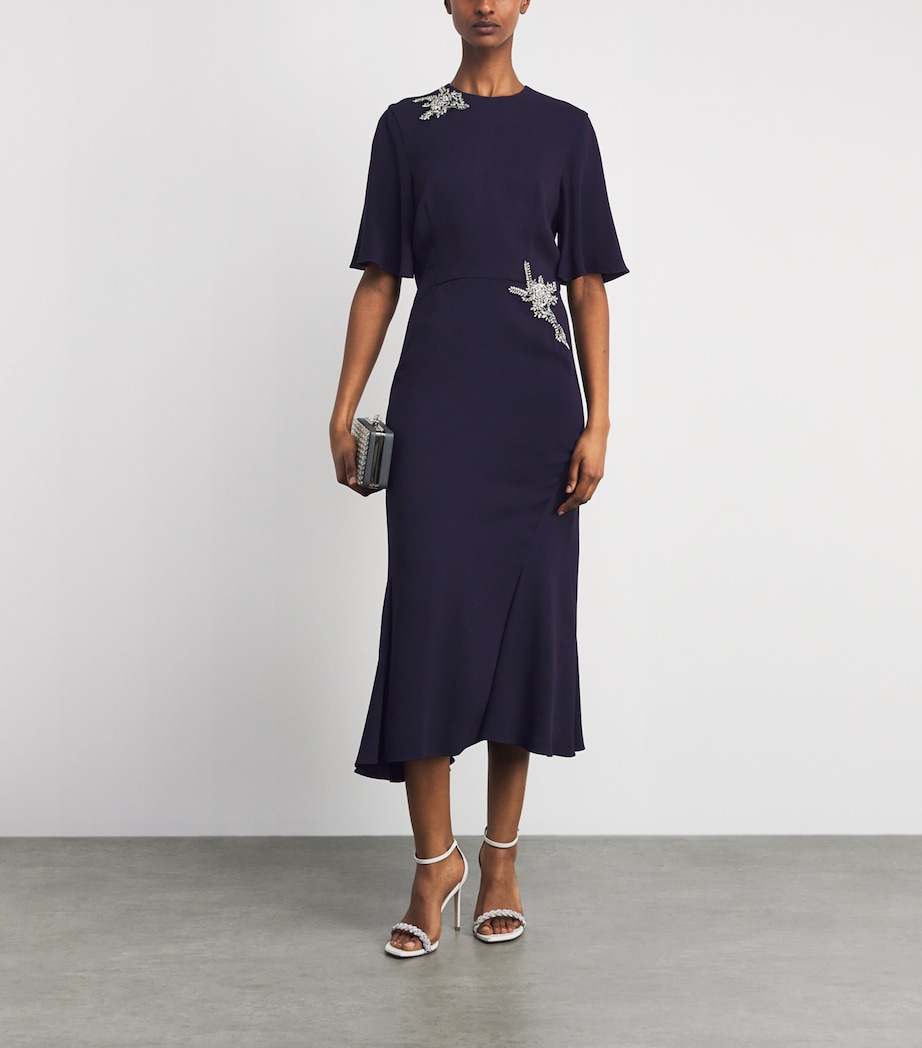 Erdem Womens Crystal-Embellished Midi Tunic Dress Midnight Image 2