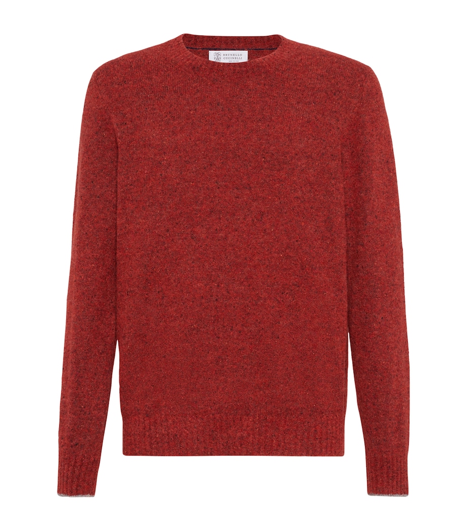 Alpaca-Wool-Silk Flecked Sweatshirt CXH35 Image 1