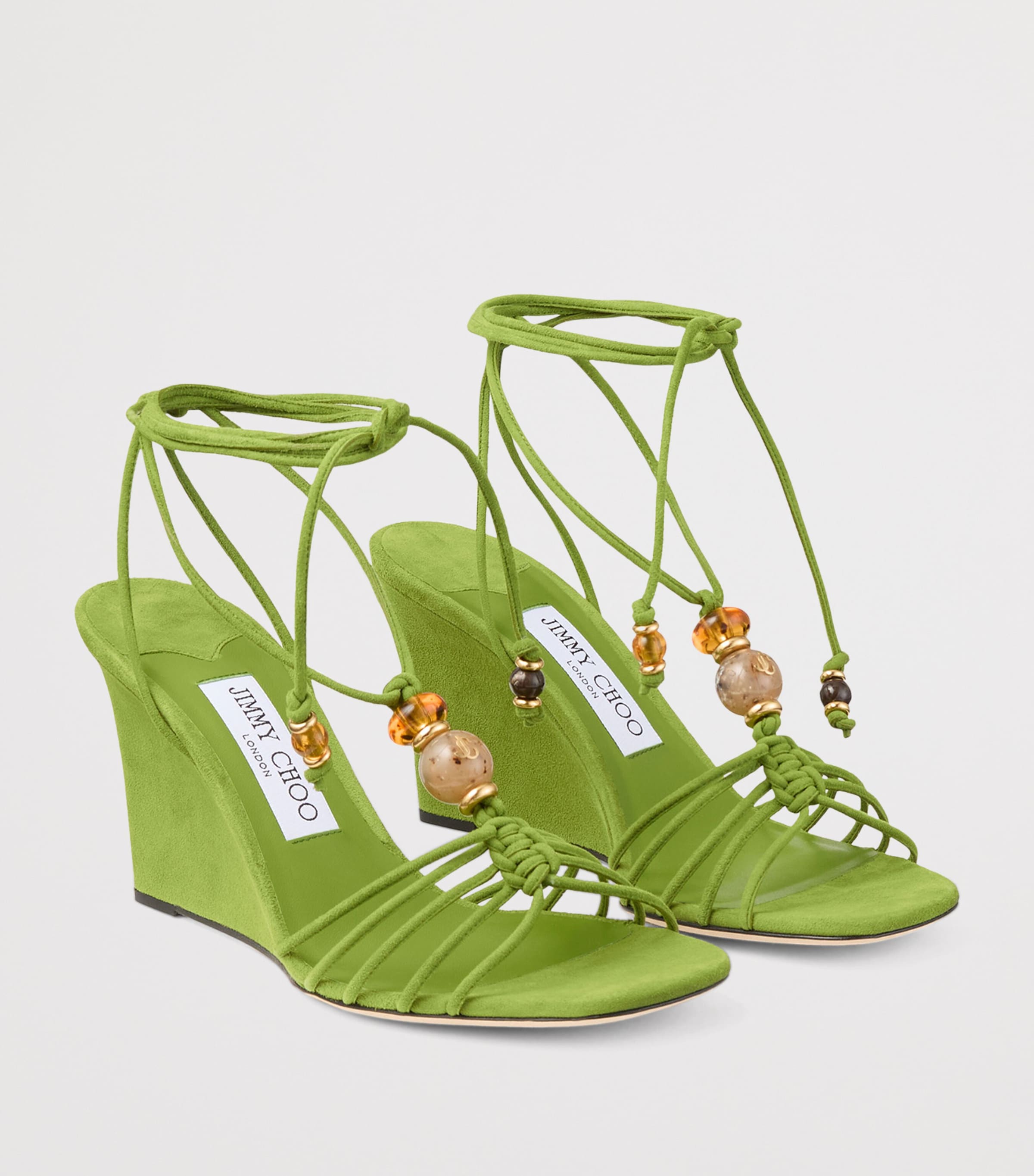 Jimmy Choo Lova 85 Suede Wedge Sandals Clover Mix Image 2