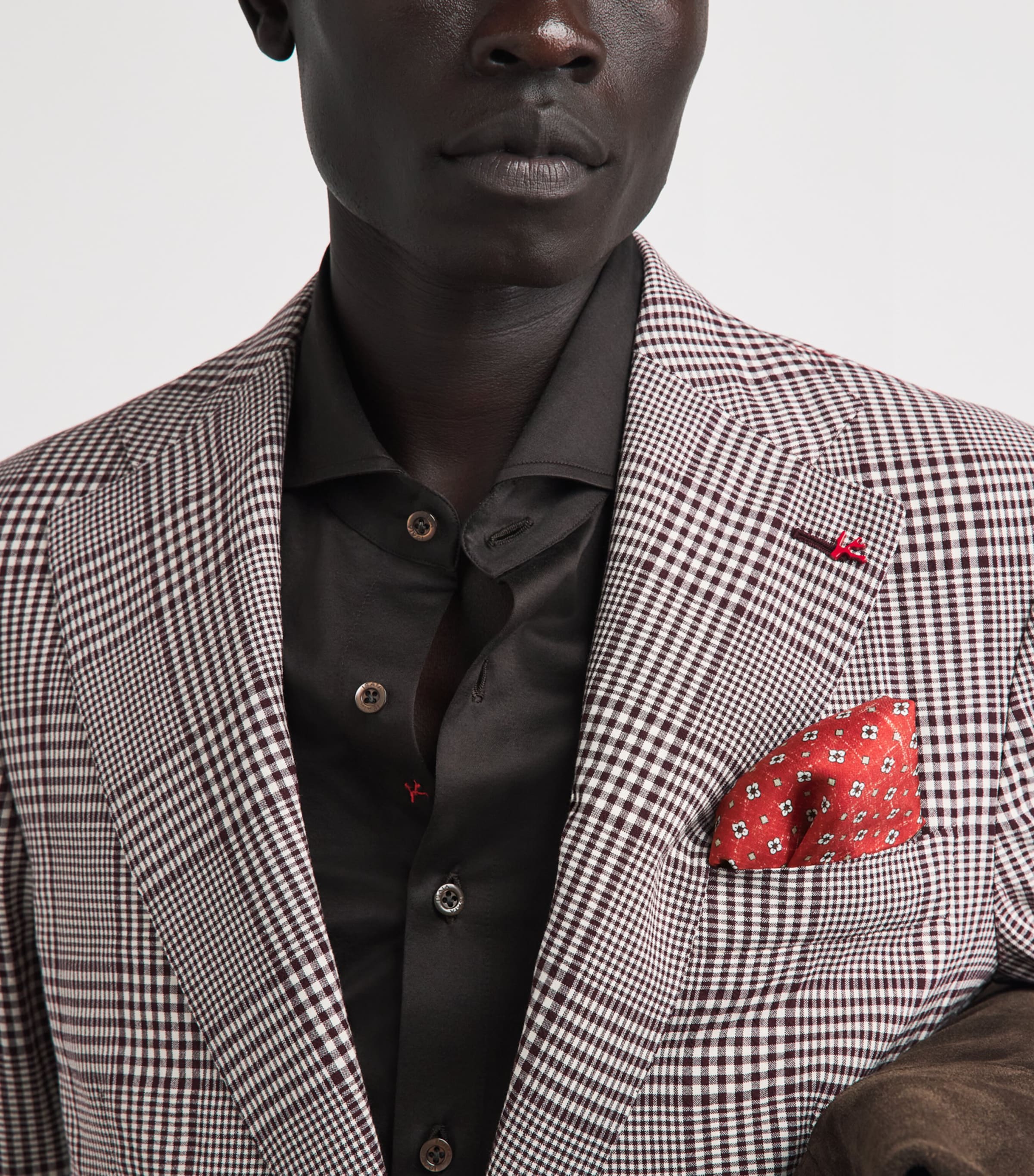 Isaia Geometric Print Pocket Square Image 2