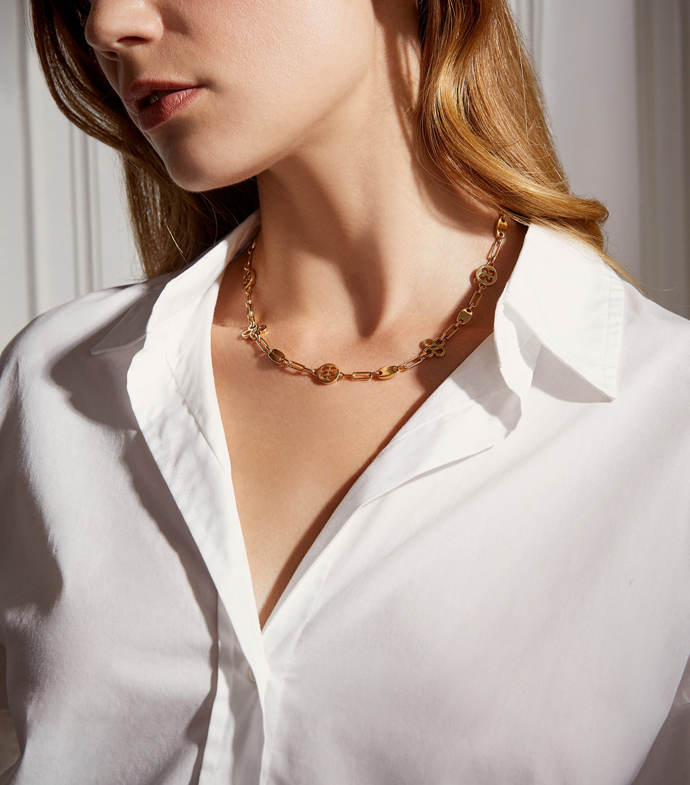 Yellow Gold and Diamond Be Bold Necklace YELLOW GOLD Image 3