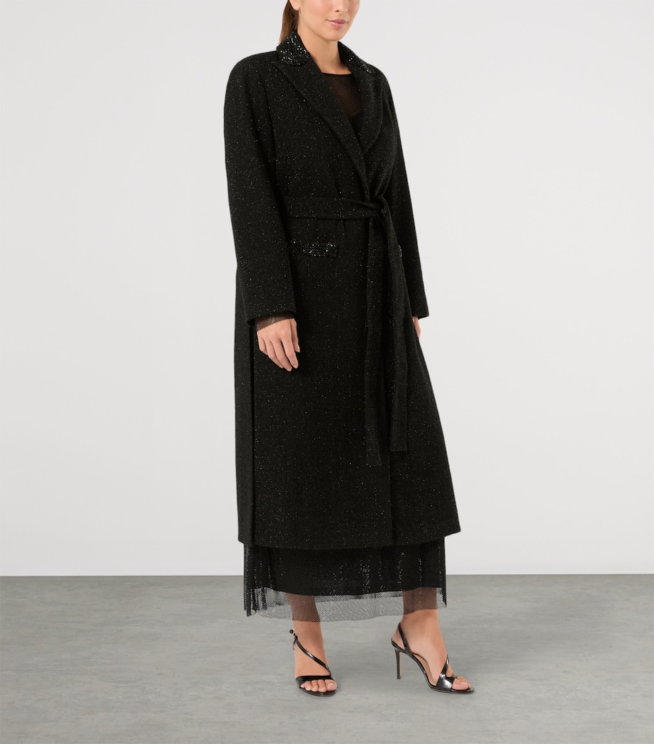 Marina Rinaldi Womens Longline Belted Coat Black Image 3