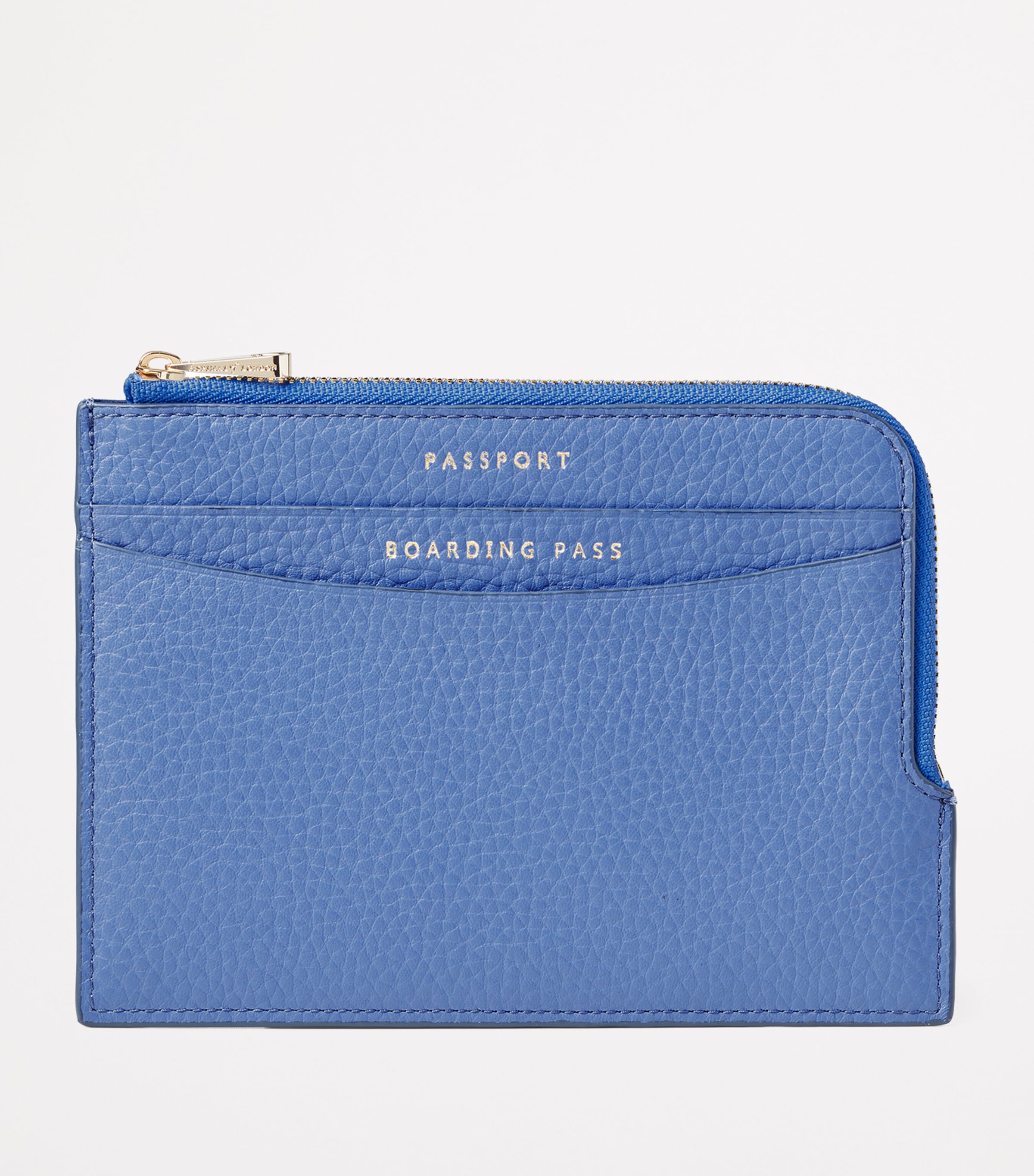 Leather Zipped Travel Wallet CAPRI BLUE Image 2