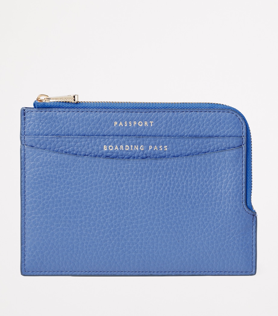 Leather Zipped Travel Wallet CAPRI BLUE Image 2