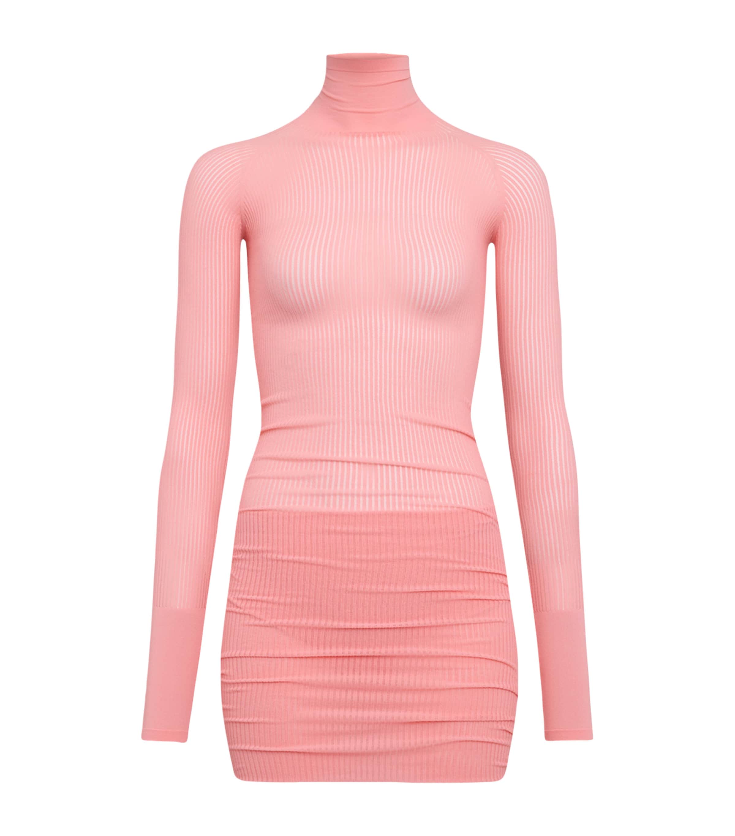 Alaïa Gathered Mini Dress In Beige